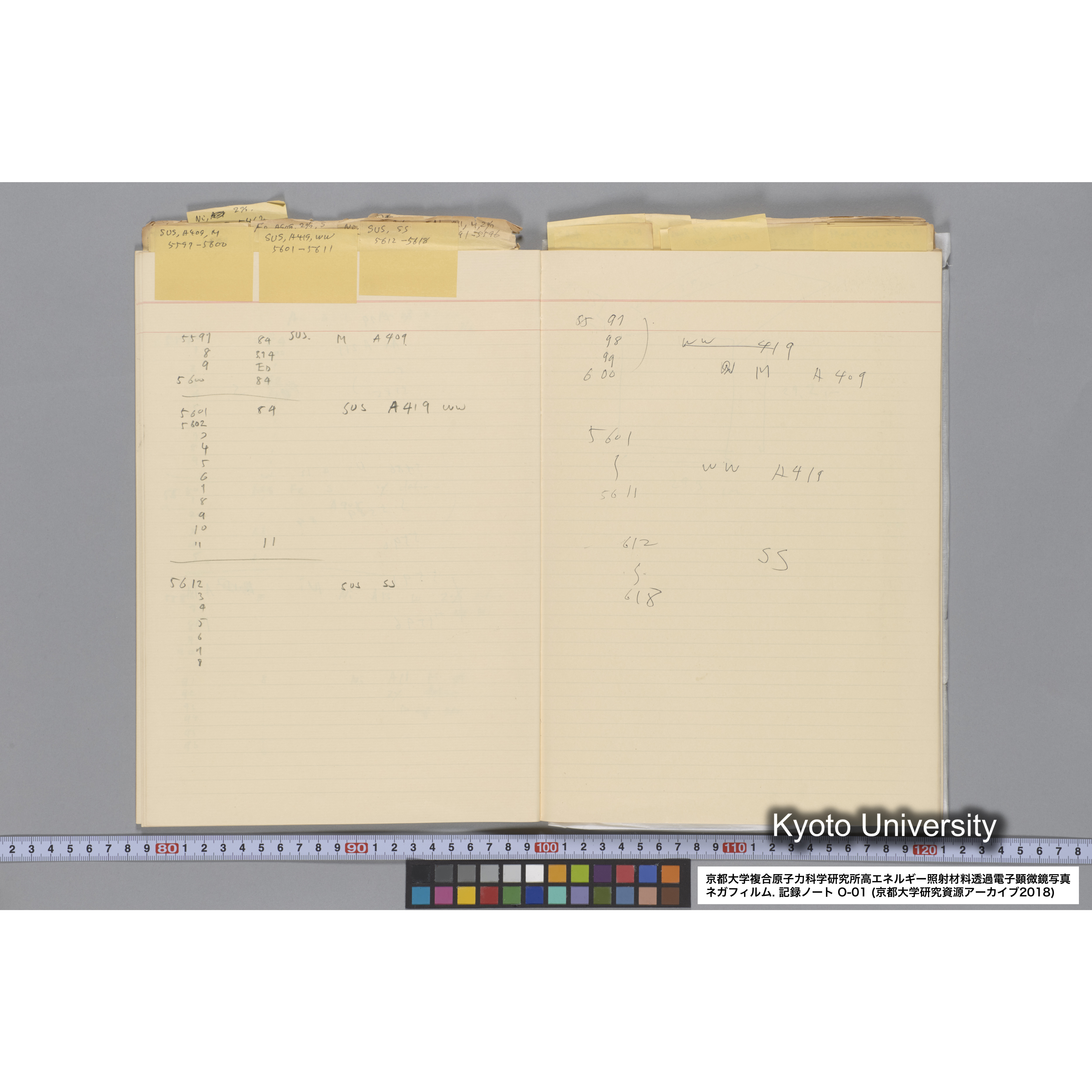 [記録ノート, Oシリーズ] 大洗 200CX用 電顕ノート 1. 4276～8178. (22)