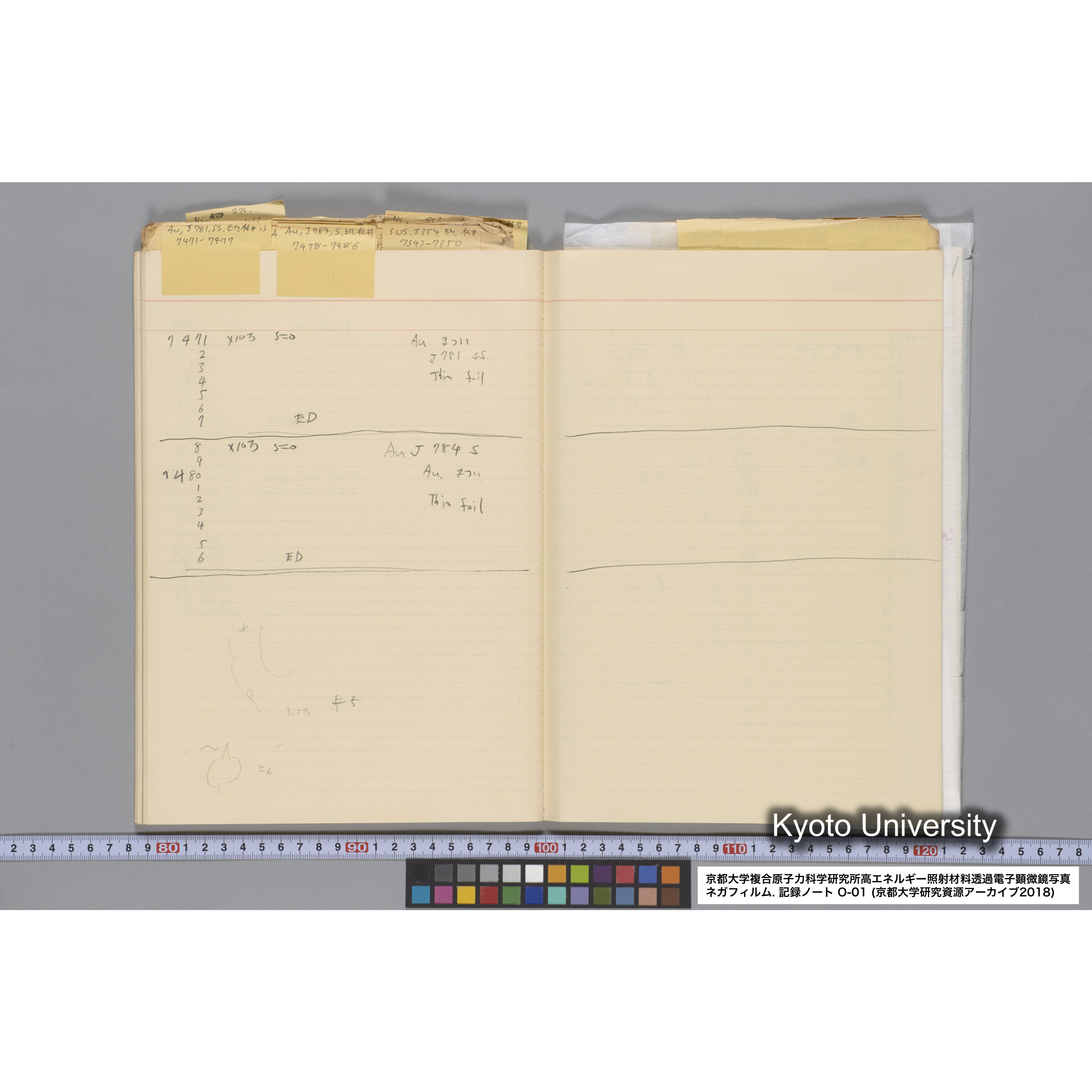 [記録ノート, Oシリーズ] 大洗 200CX用 電顕ノート 1. 4276～8178. (50)