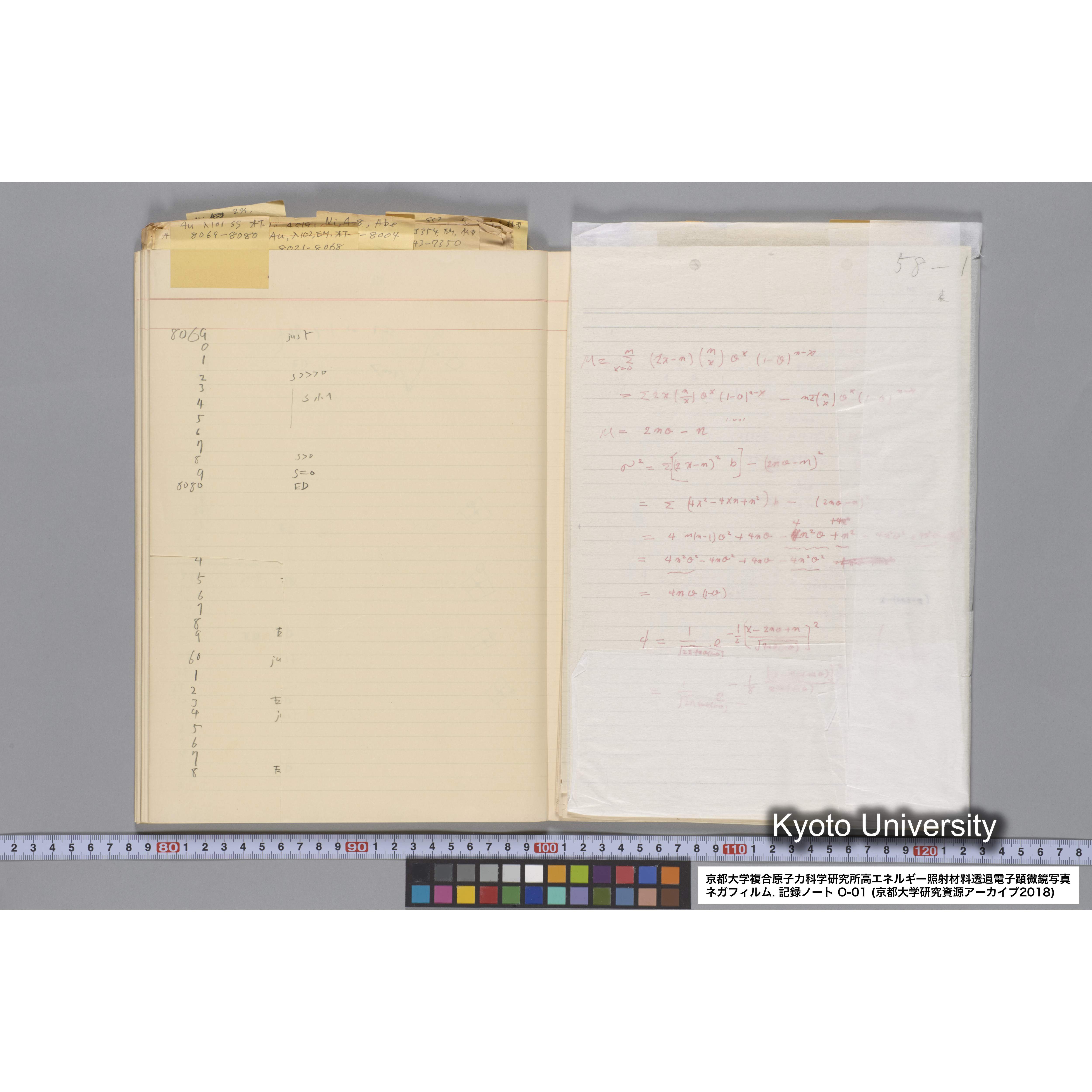 [記録ノート, Oシリーズ] 大洗 200CX用 電顕ノート 1. 4276～8178. (60)