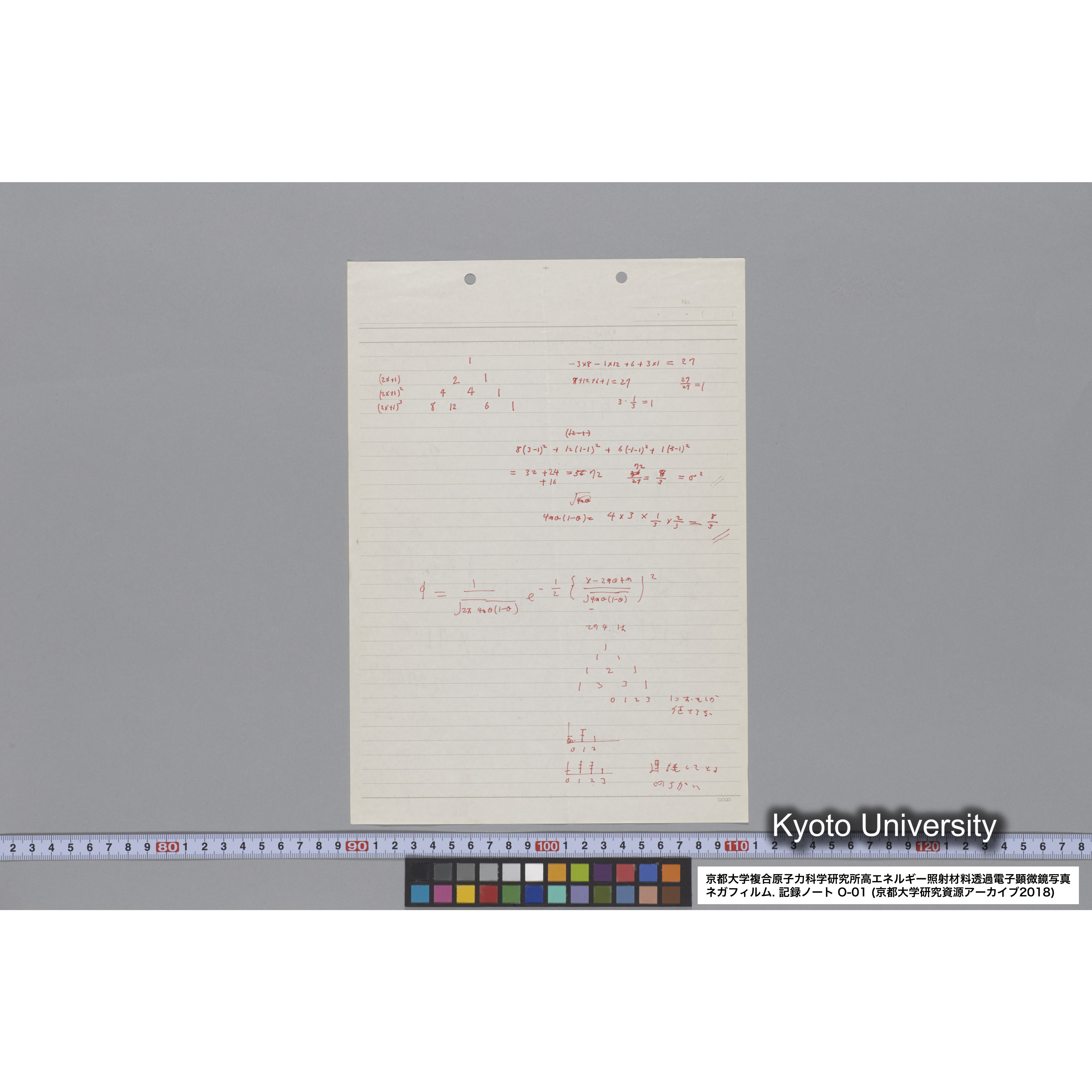 [記録ノート, Oシリーズ] 大洗 200CX用 電顕ノート 1. 4276～8178. (62)