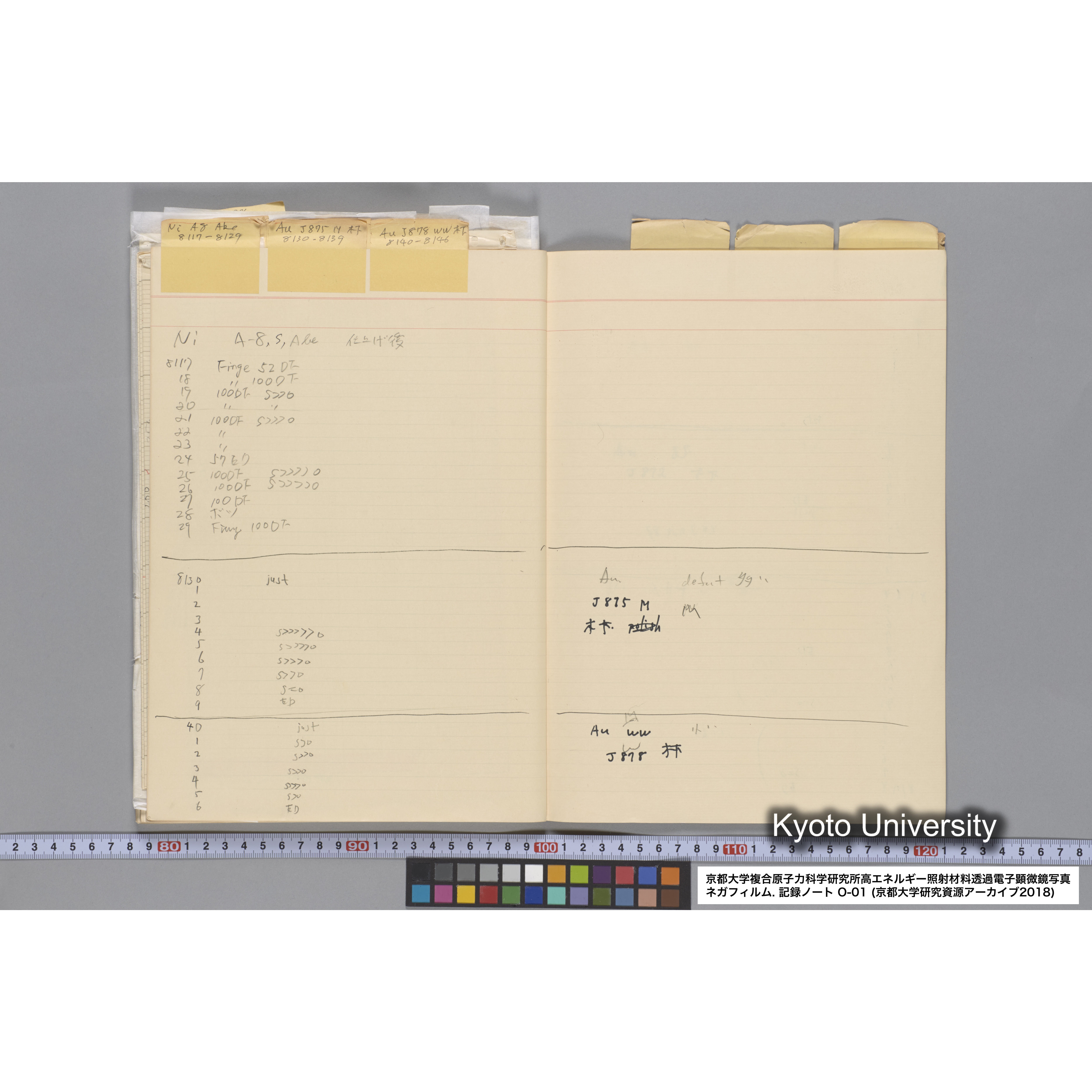 [記録ノート, Oシリーズ] 大洗 200CX用 電顕ノート 1. 4276～8178. (87)