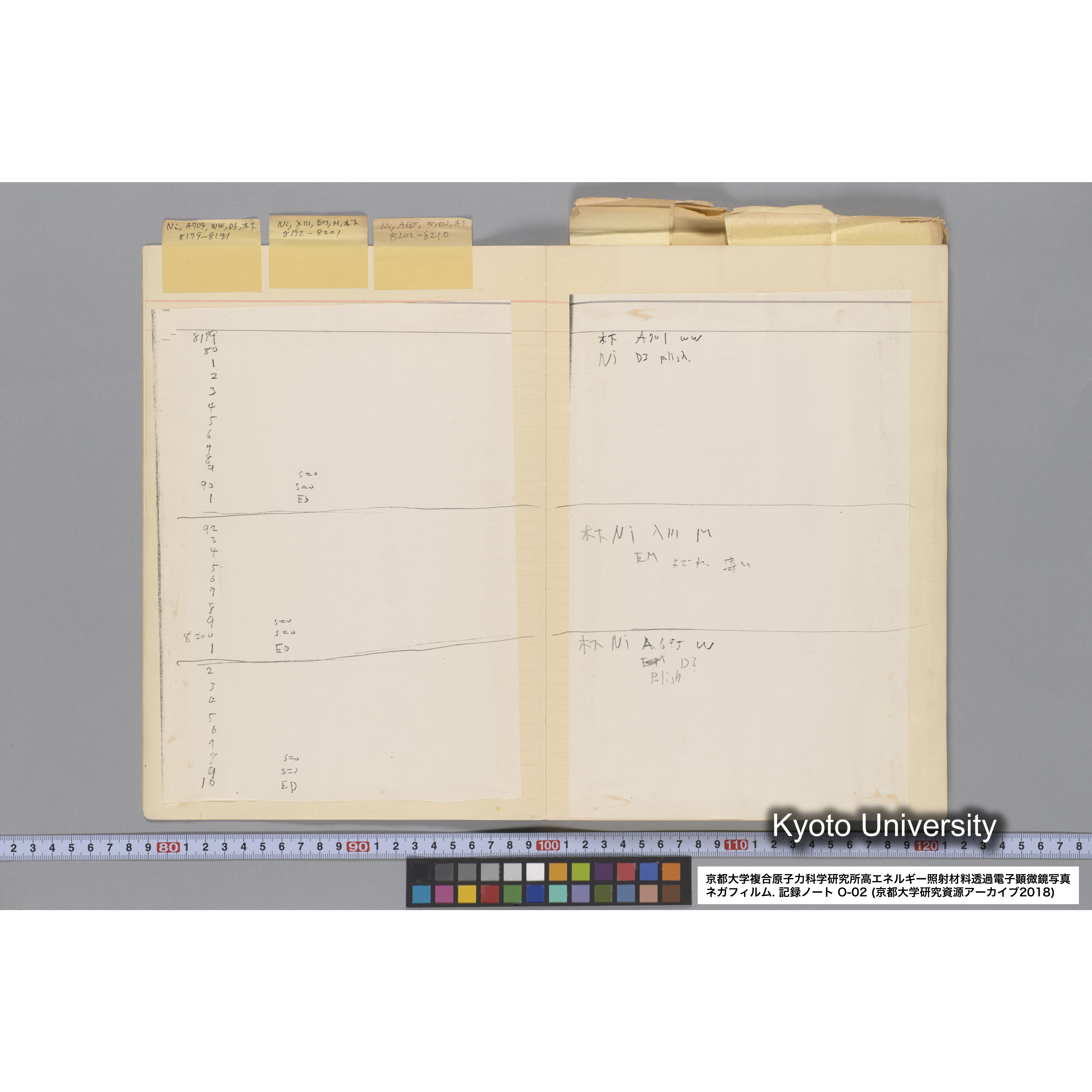 [記録ノート, Oシリーズ] 大洗 200CX EMノート 2 北大 桐谷研 1985.〜1985.11.26. 8179〜14889. (5)