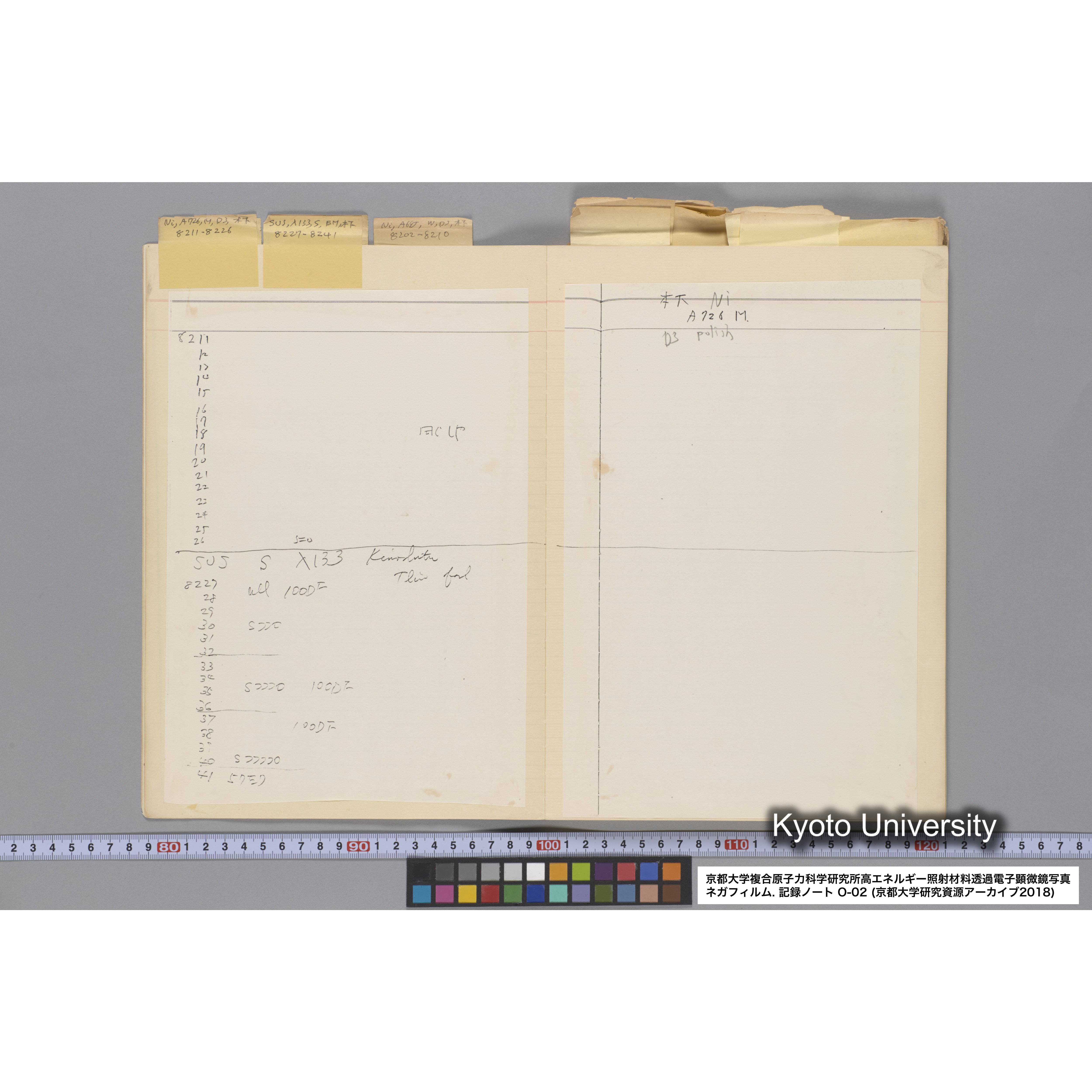[記録ノート, Oシリーズ] 大洗 200CX EMノート 2 北大 桐谷研 1985.〜1985.11.26. 8179〜14889. (6)