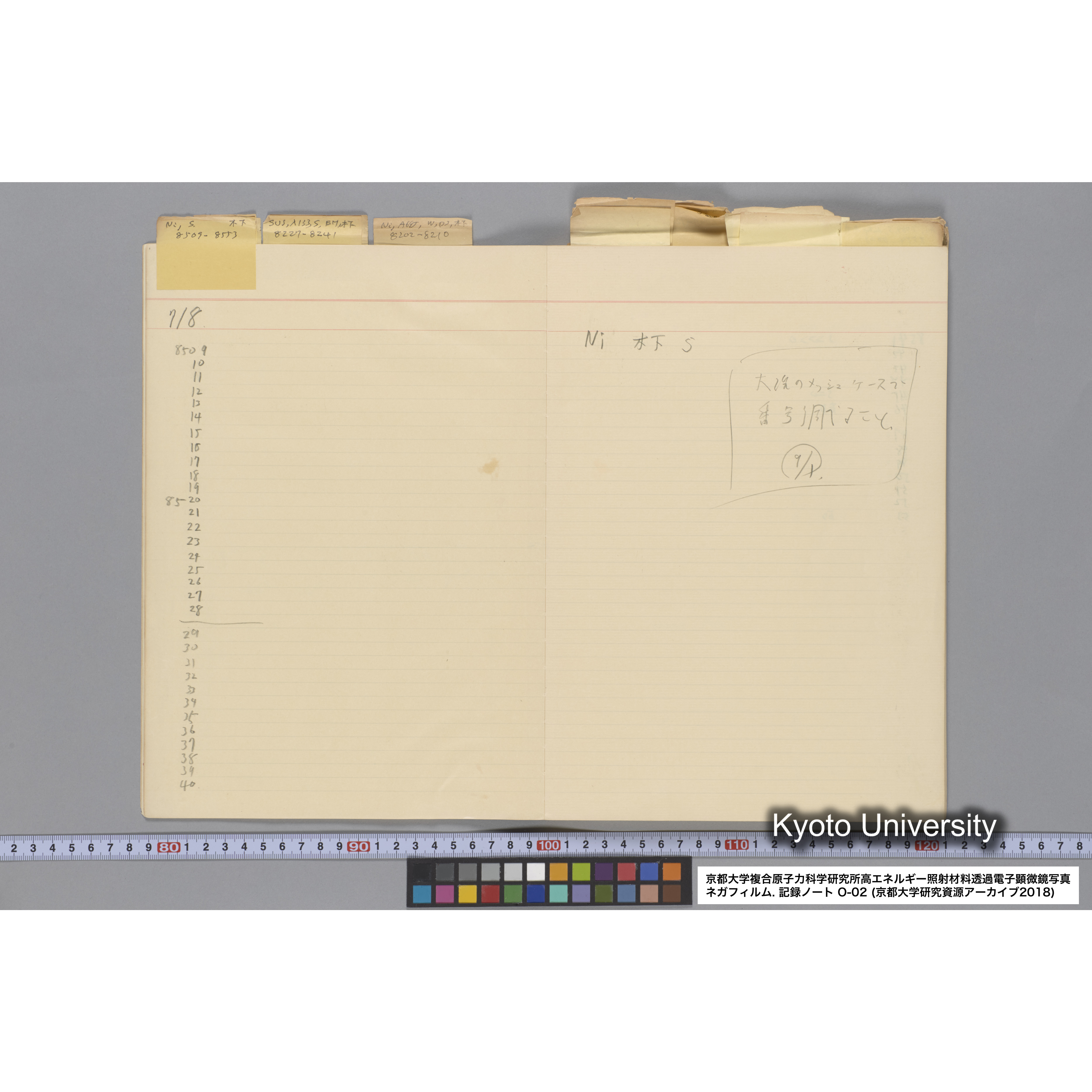 [記録ノート, Oシリーズ] 大洗 200CX EMノート 2 北大 桐谷研 1985.〜1985.11.26. 8179〜14889. (7)