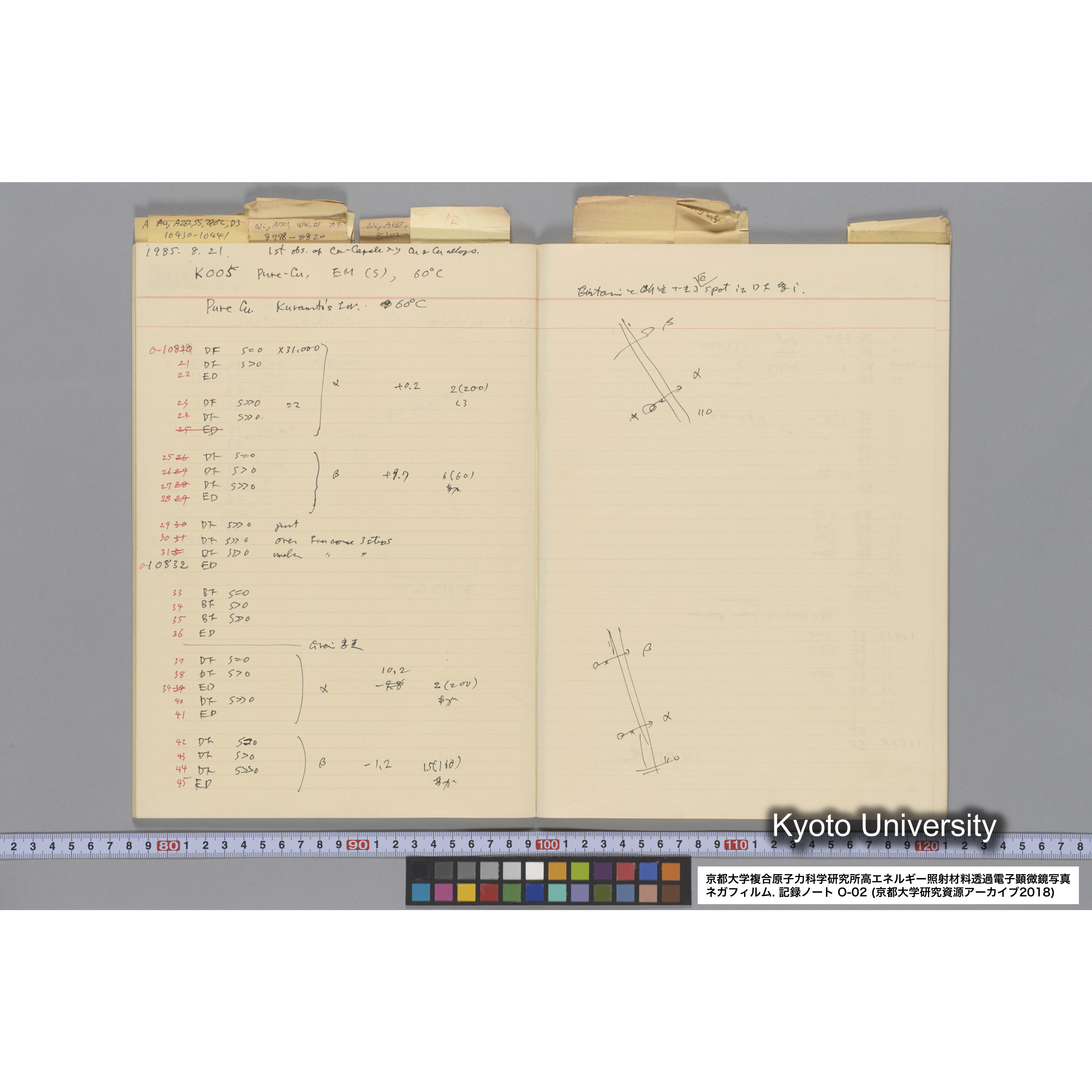 [記録ノート, Oシリーズ] 大洗 200CX EMノート 2 北大 桐谷研 1985.〜1985.11.26. 8179〜14889. (36)