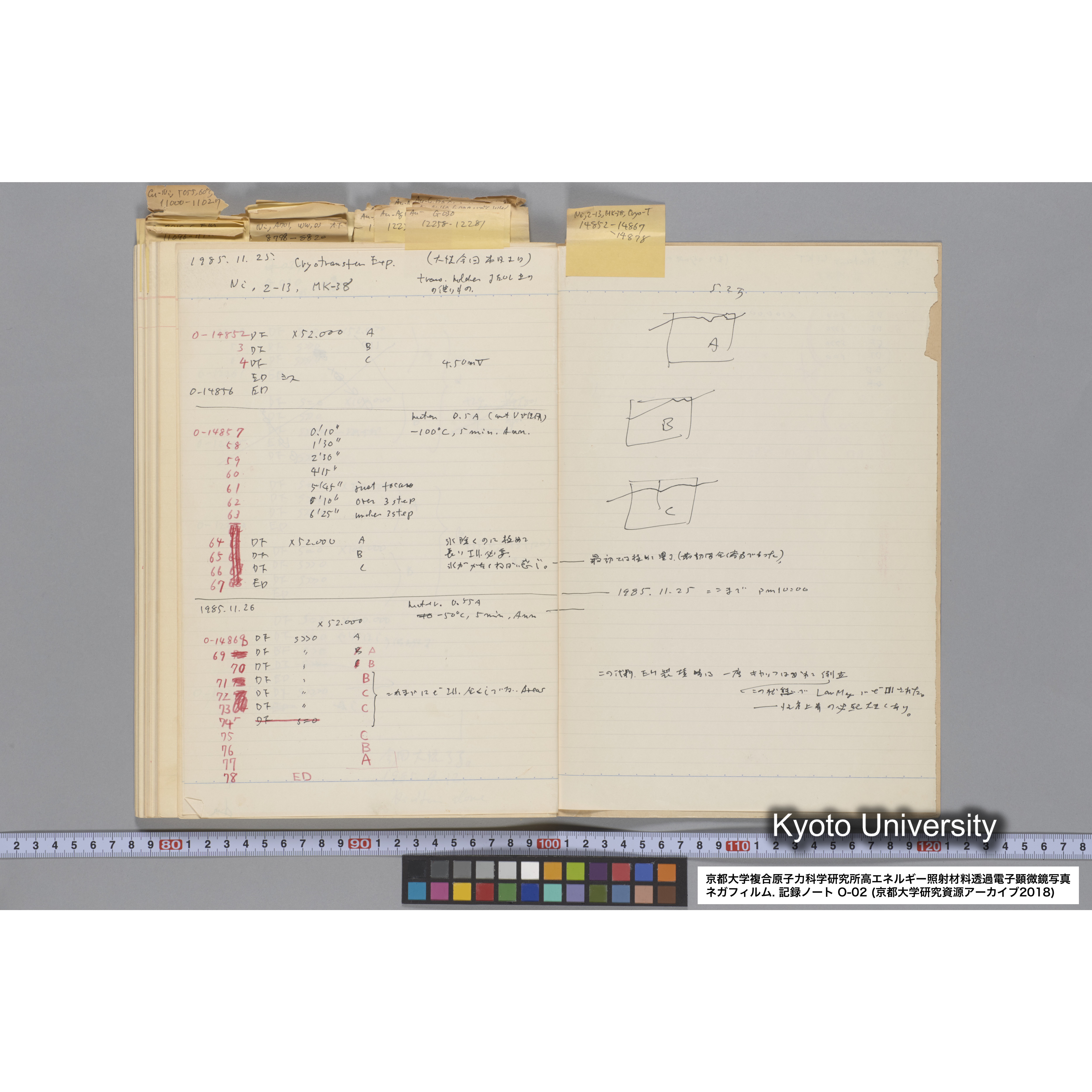 [記録ノート, Oシリーズ] 大洗 200CX EMノート 2 北大 桐谷研 1985.〜1985.11.26. 8179〜14889. (73)