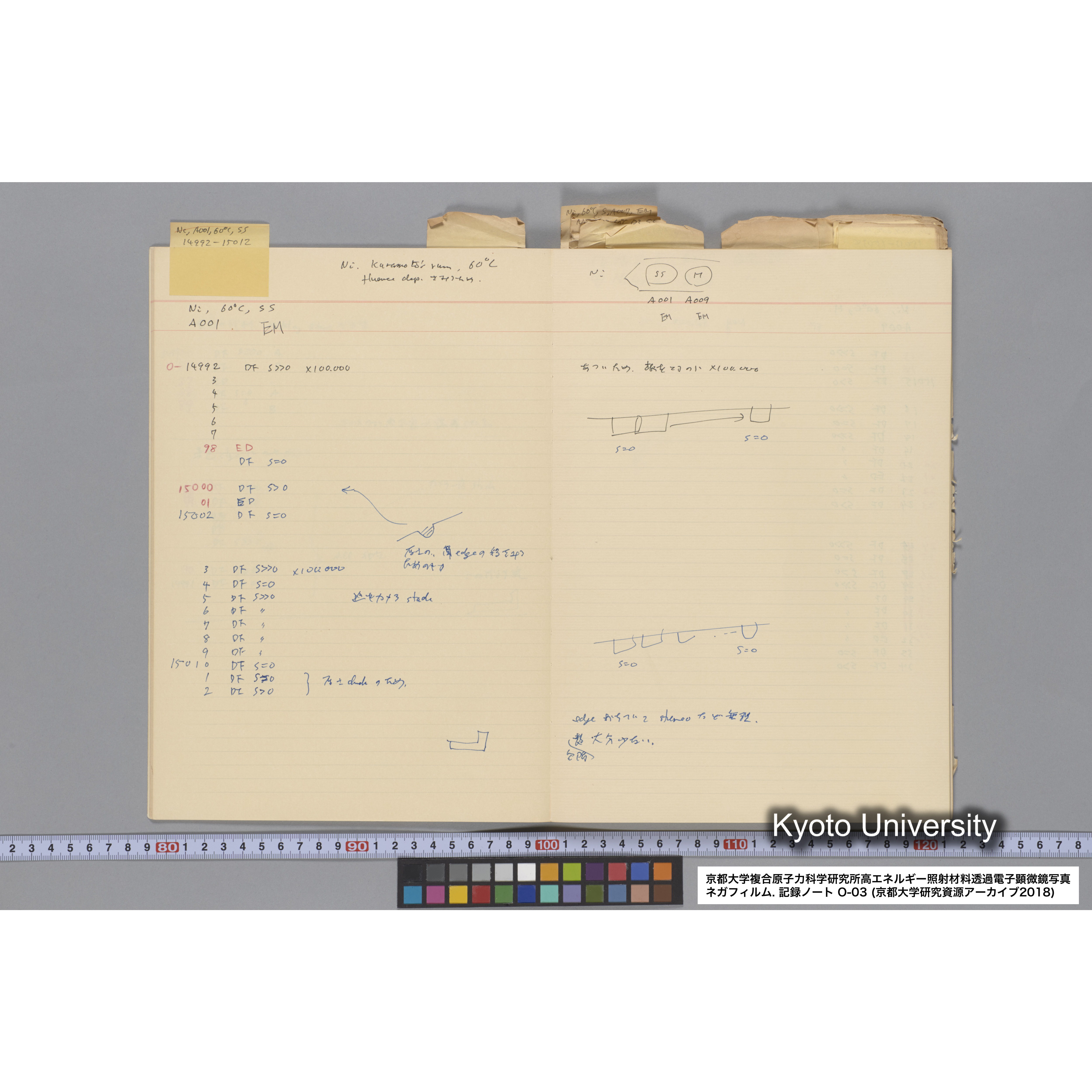 [記録ノート, Oシリーズ] 大洗 200CX EMノート NO.3 1985.11.26〜1986.2.13 北大 桐谷研. O-14890〜19329 (10)