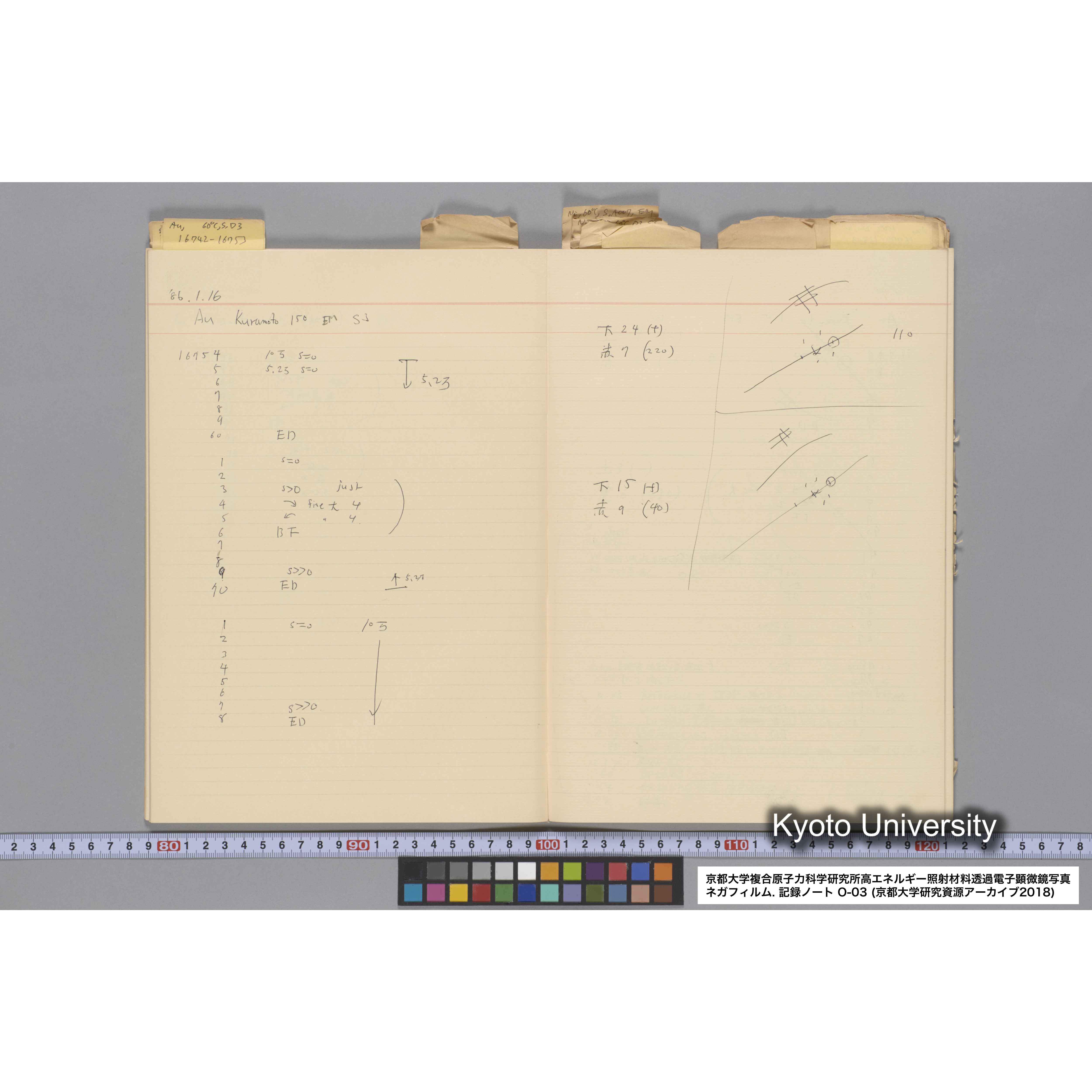[記録ノート, Oシリーズ] 大洗 200CX EMノート NO.3 1985.11.26〜1986.2.13 北大 桐谷研. O-14890〜19329 (30)