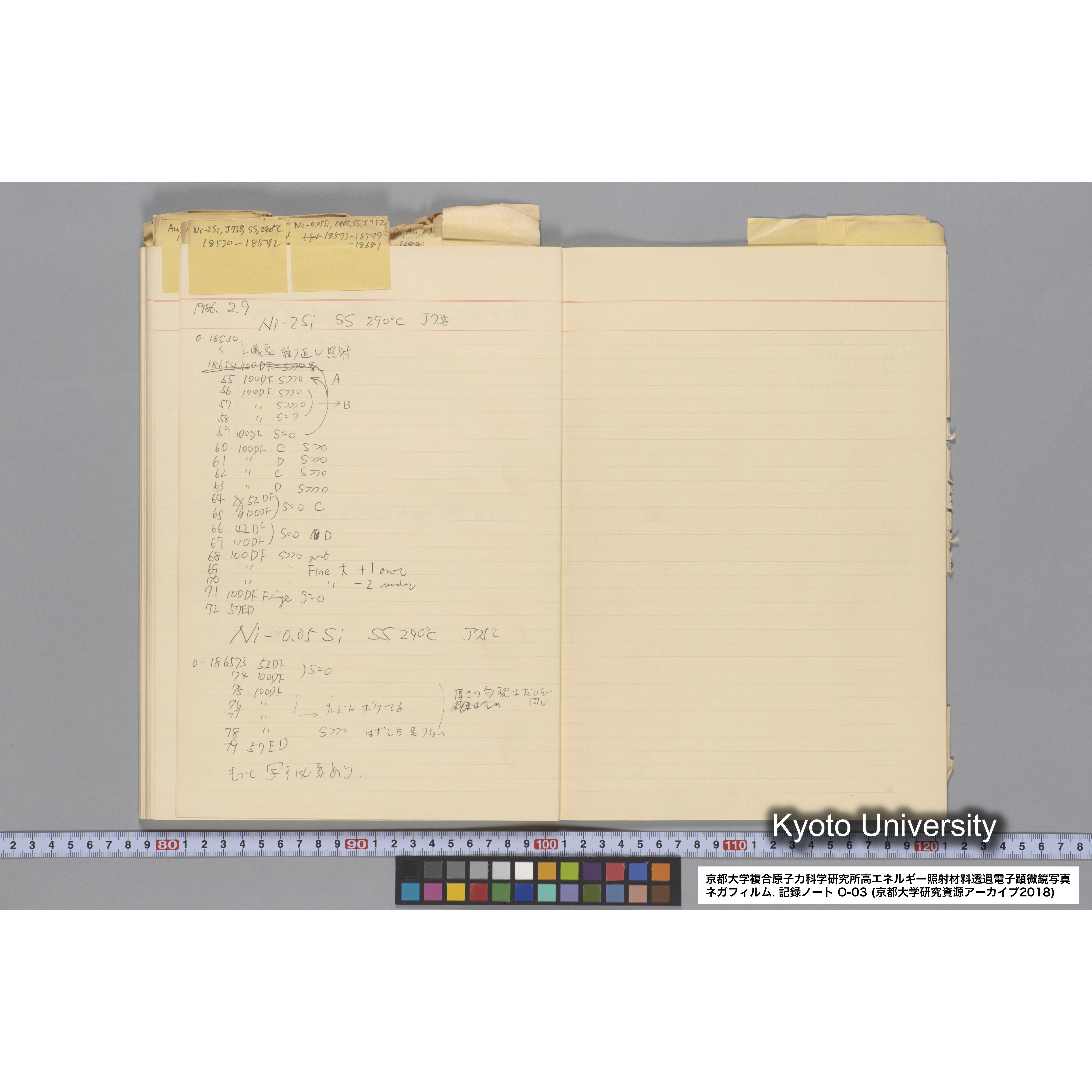 [記録ノート, Oシリーズ] 大洗 200CX EMノート NO.3 1985.11.26〜1986.2.13 北大 桐谷研. O-14890〜19329 (57)