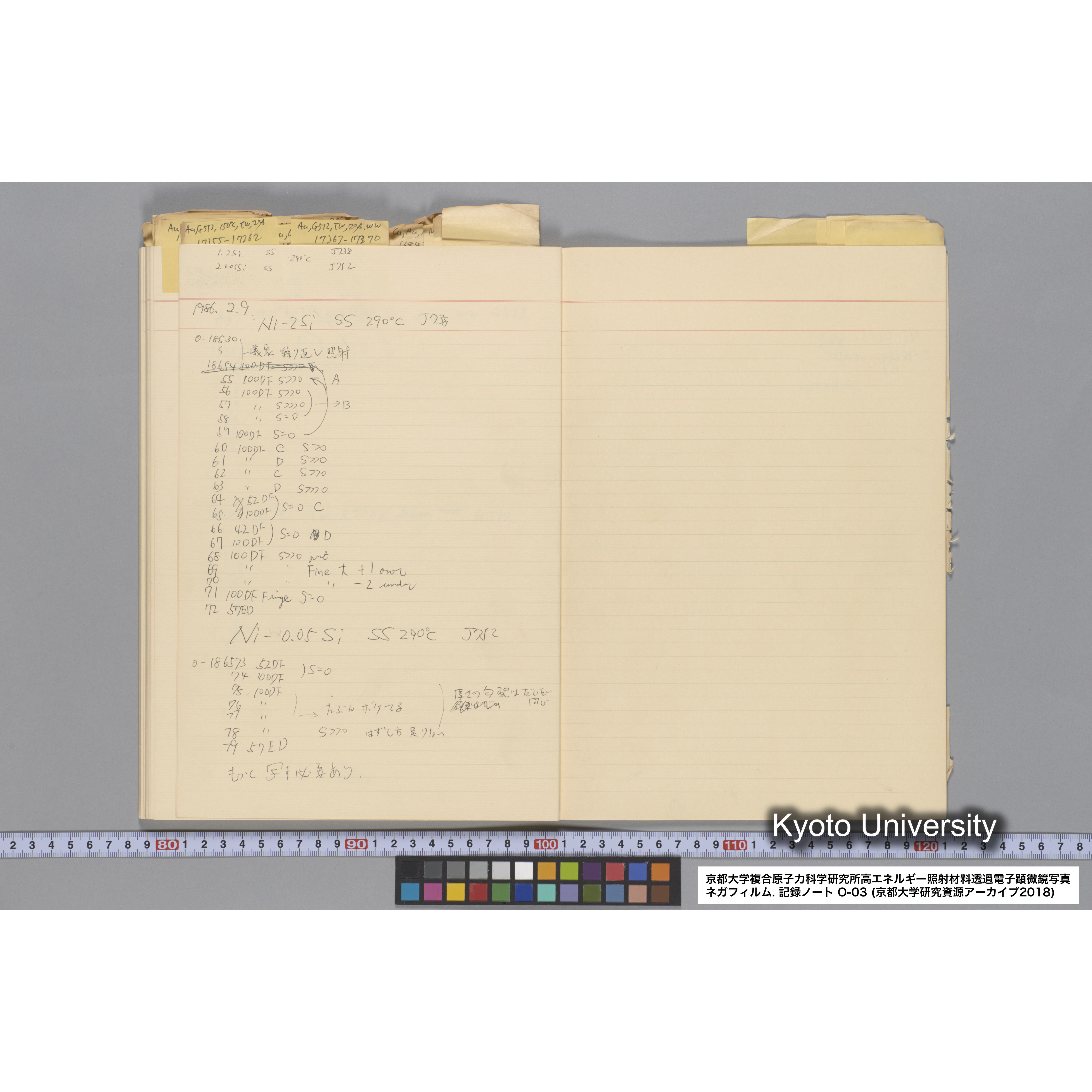 [記録ノート, Oシリーズ] 大洗 200CX EMノート NO.3 1985.11.26〜1986.2.13 北大 桐谷研. O-14890〜19329 (58)