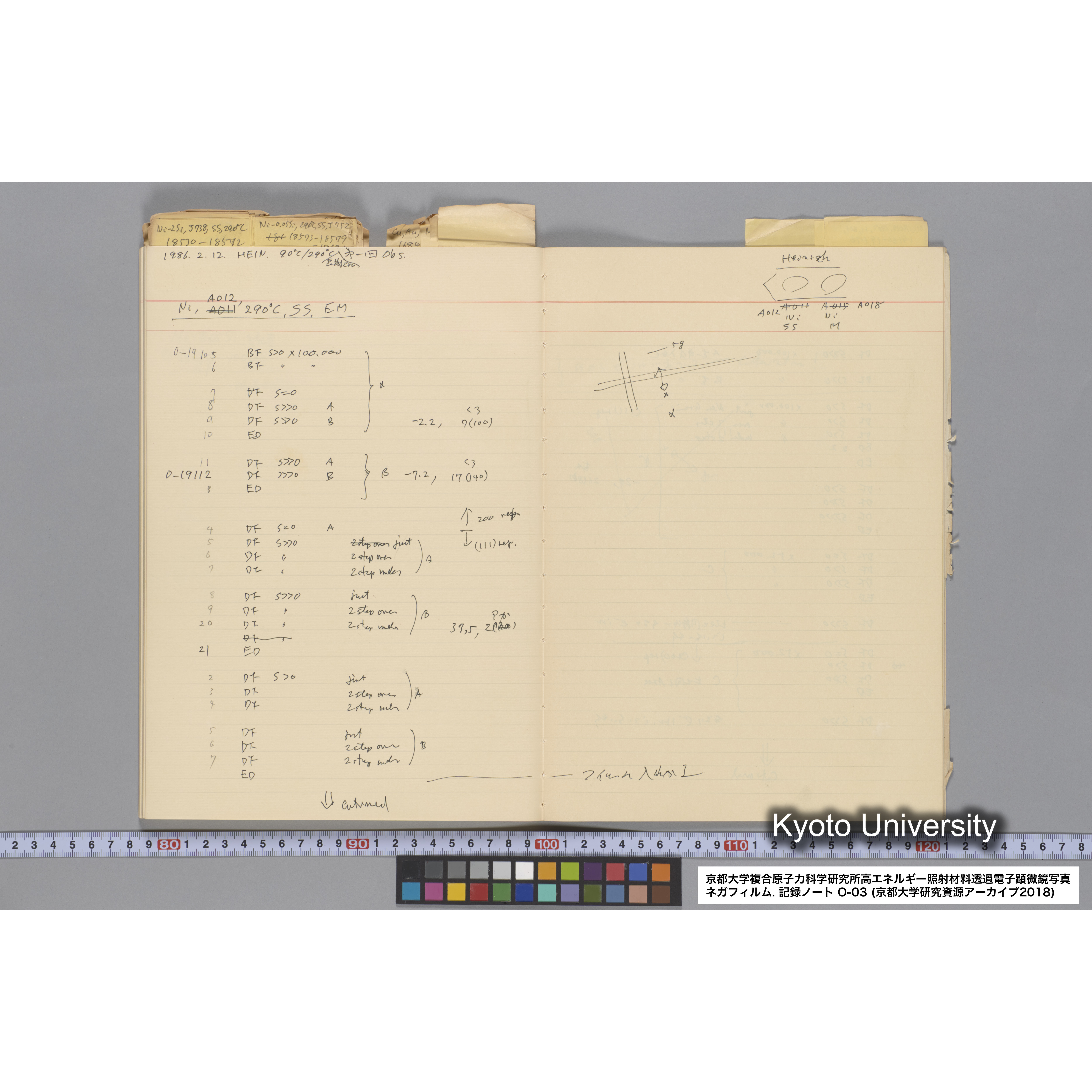 [記録ノート, Oシリーズ] 大洗 200CX EMノート NO.3 1985.11.26〜1986.2.13 北大 桐谷研. O-14890〜19329 (61)