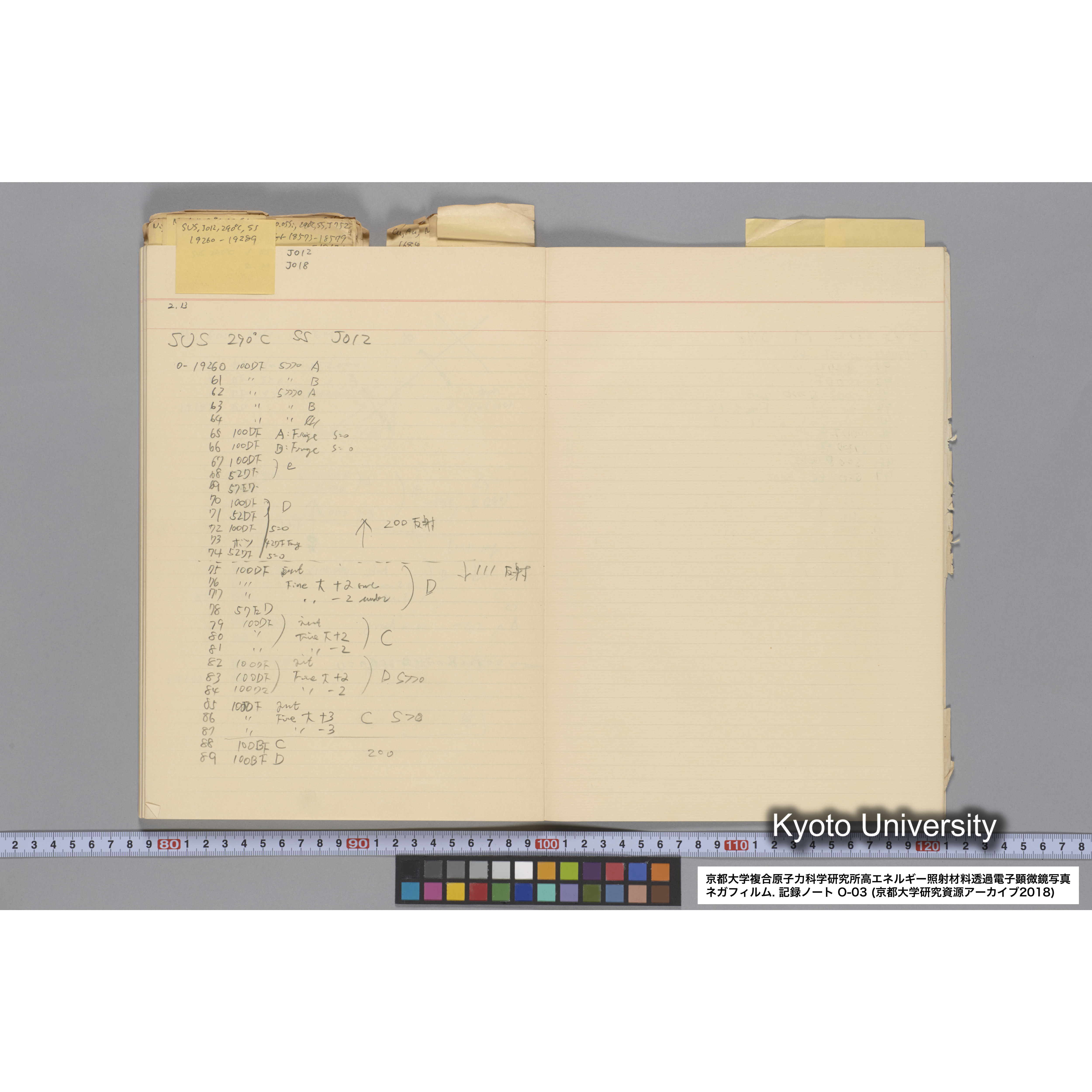 [記録ノート, Oシリーズ] 大洗 200CX EMノート NO.3 1985.11.26〜1986.2.13 北大 桐谷研. O-14890〜19329 (66)