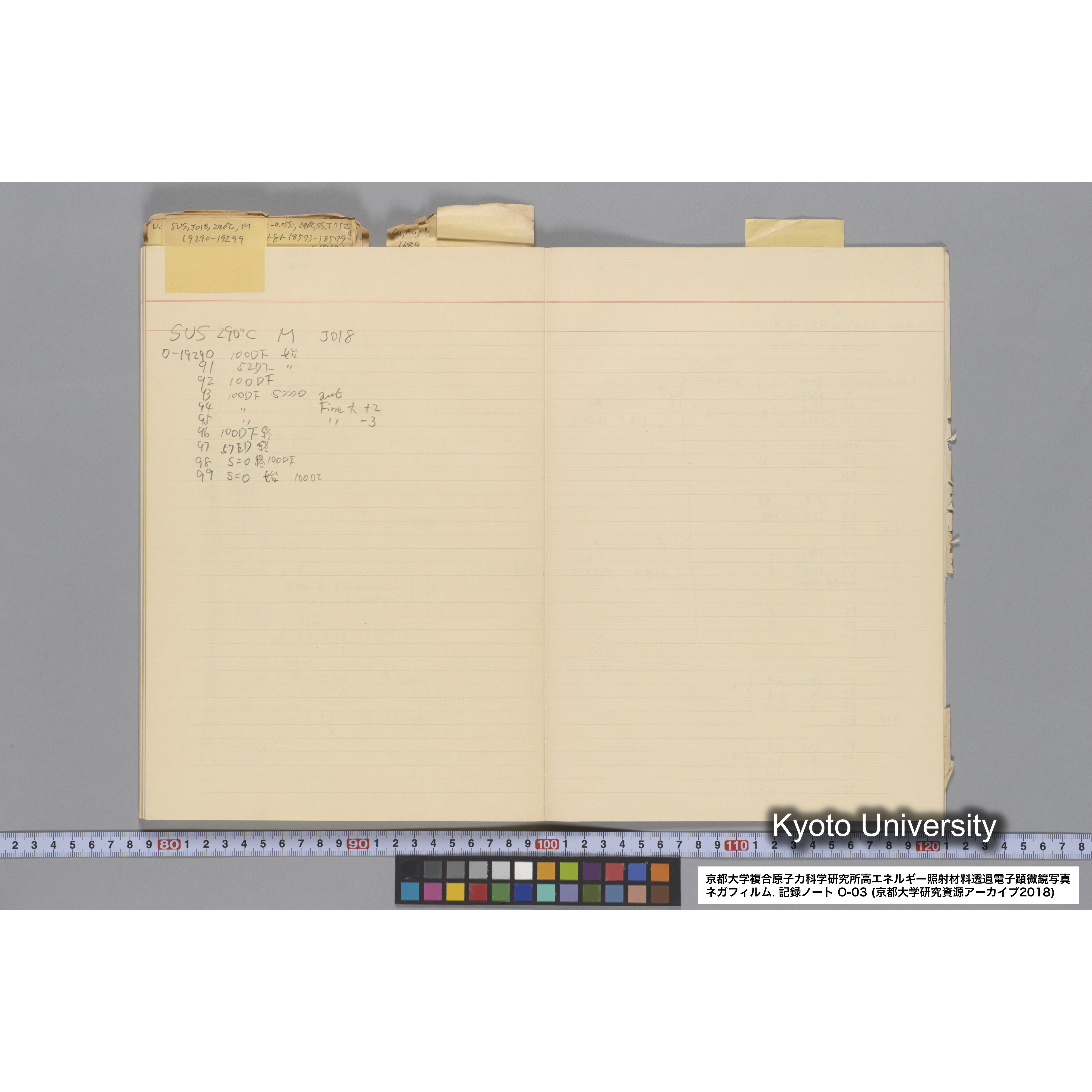 [記録ノート, Oシリーズ] 大洗 200CX EMノート NO.3 1985.11.26〜1986.2.13 北大 桐谷研. O-14890〜19329 (68)