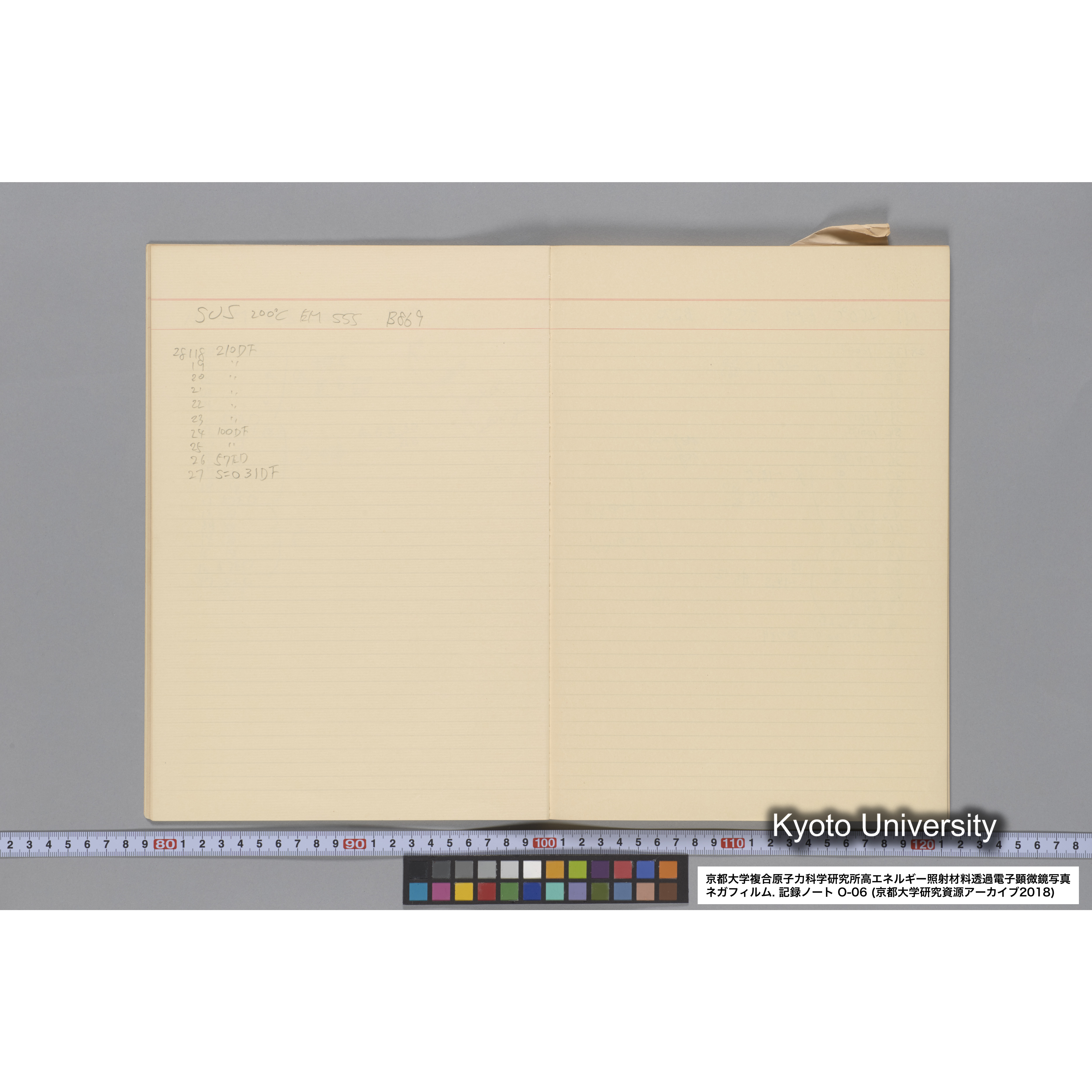 [記録ノート, Oシリーズ] 大洗 200CX EMノート No.6 1986.7.31〜8.3 8/6 北大 桐谷研. O-27919〜29109. (14)