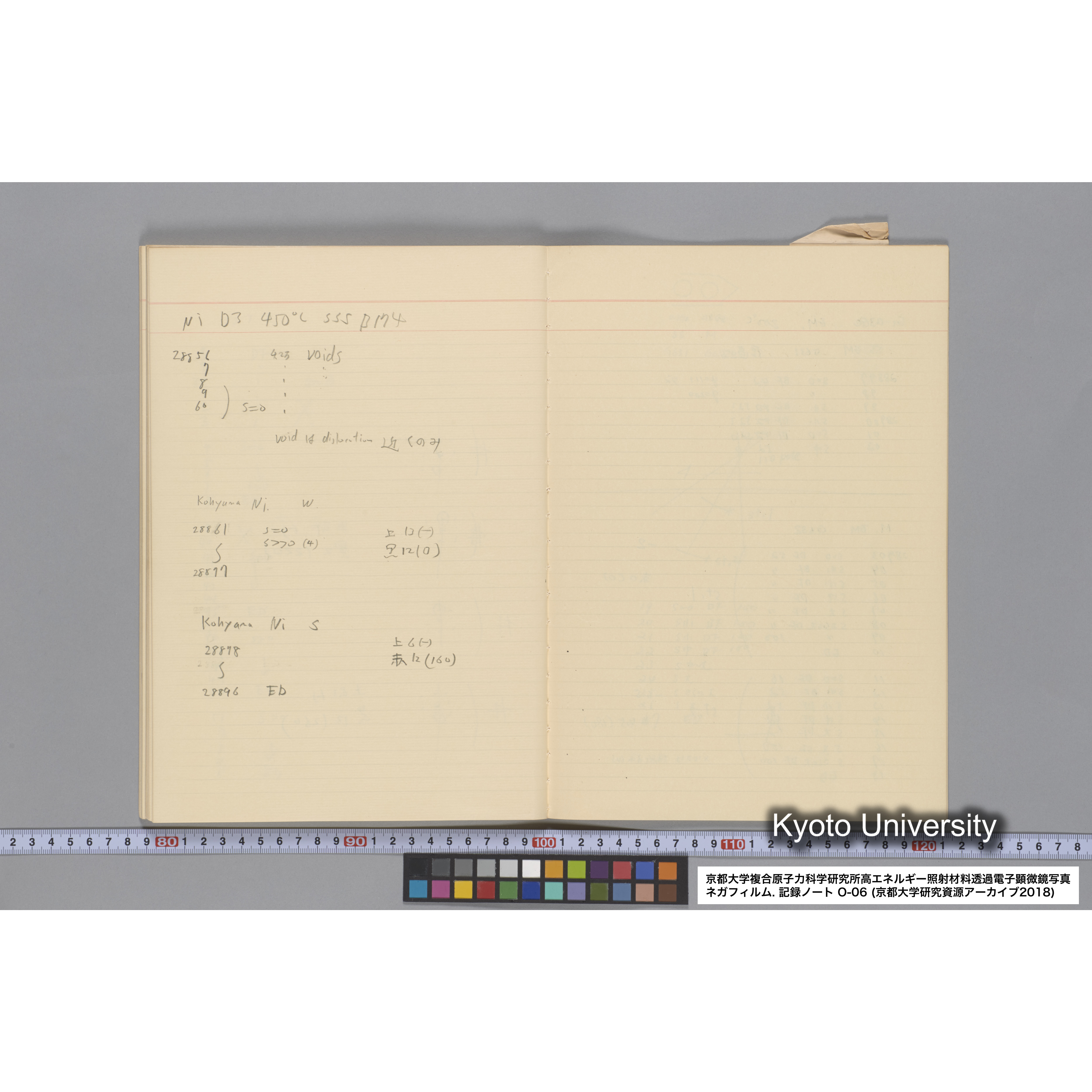[記録ノート, Oシリーズ] 大洗 200CX EMノート No.6 1986.7.31〜8.3 8/6 北大 桐谷研. O-27919〜29109. (54)