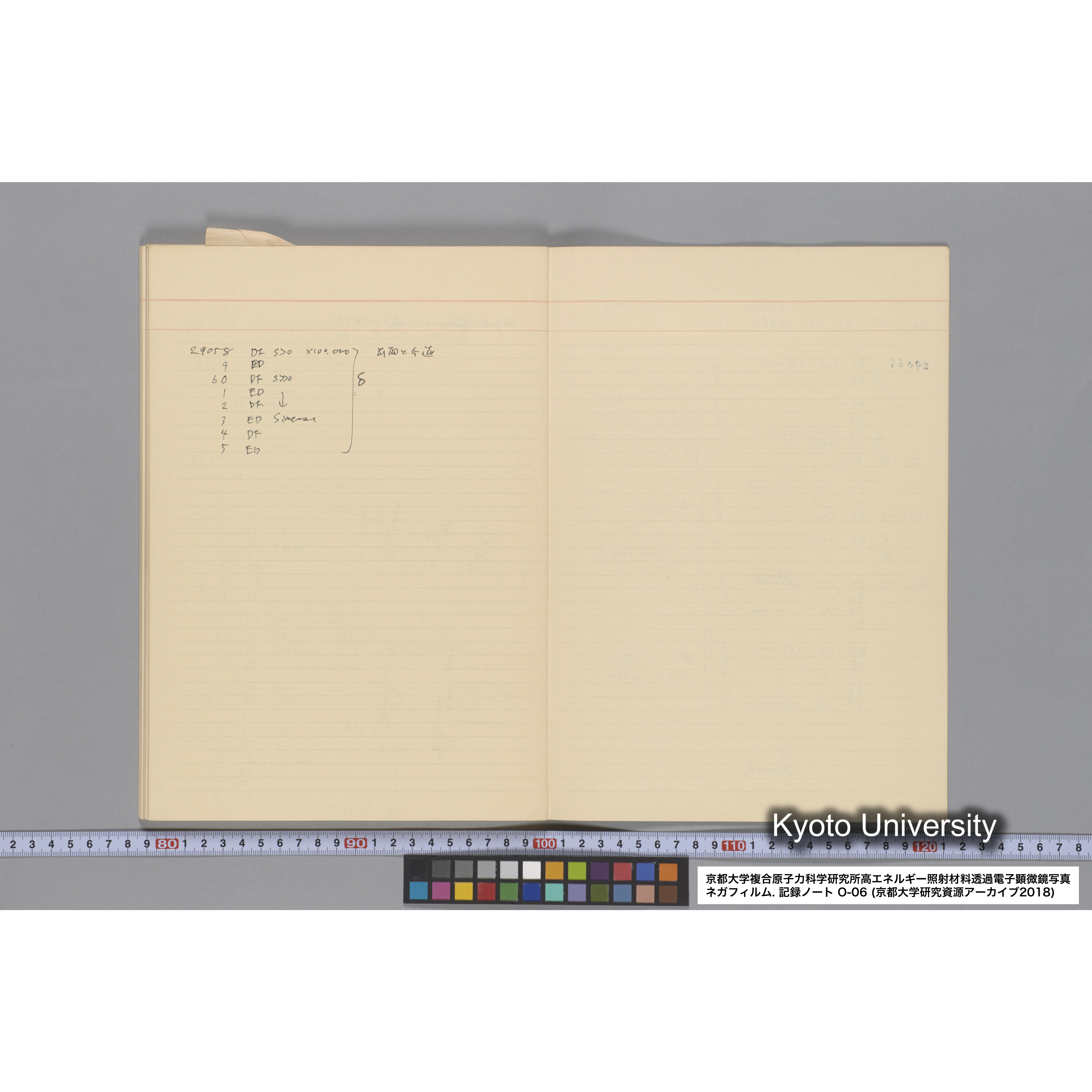 [記録ノート, Oシリーズ] 大洗 200CX EMノート No.6 1986.7.31〜8.3 8/6 北大 桐谷研. O-27919〜29109. (62)