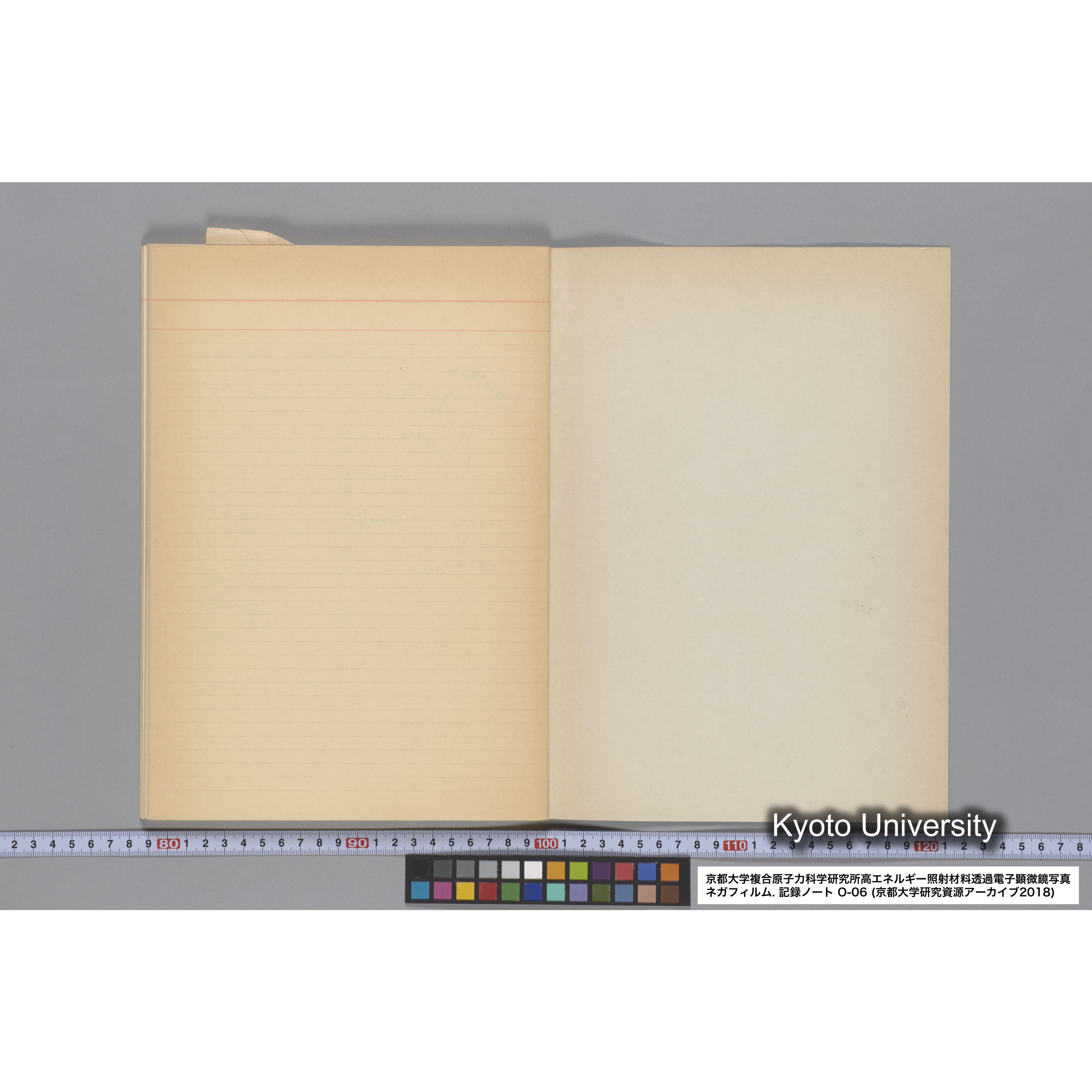 [記録ノート, Oシリーズ] 大洗 200CX EMノート No.6 1986.7.31〜8.3 8/6 北大 桐谷研. O-27919〜29109. (65)