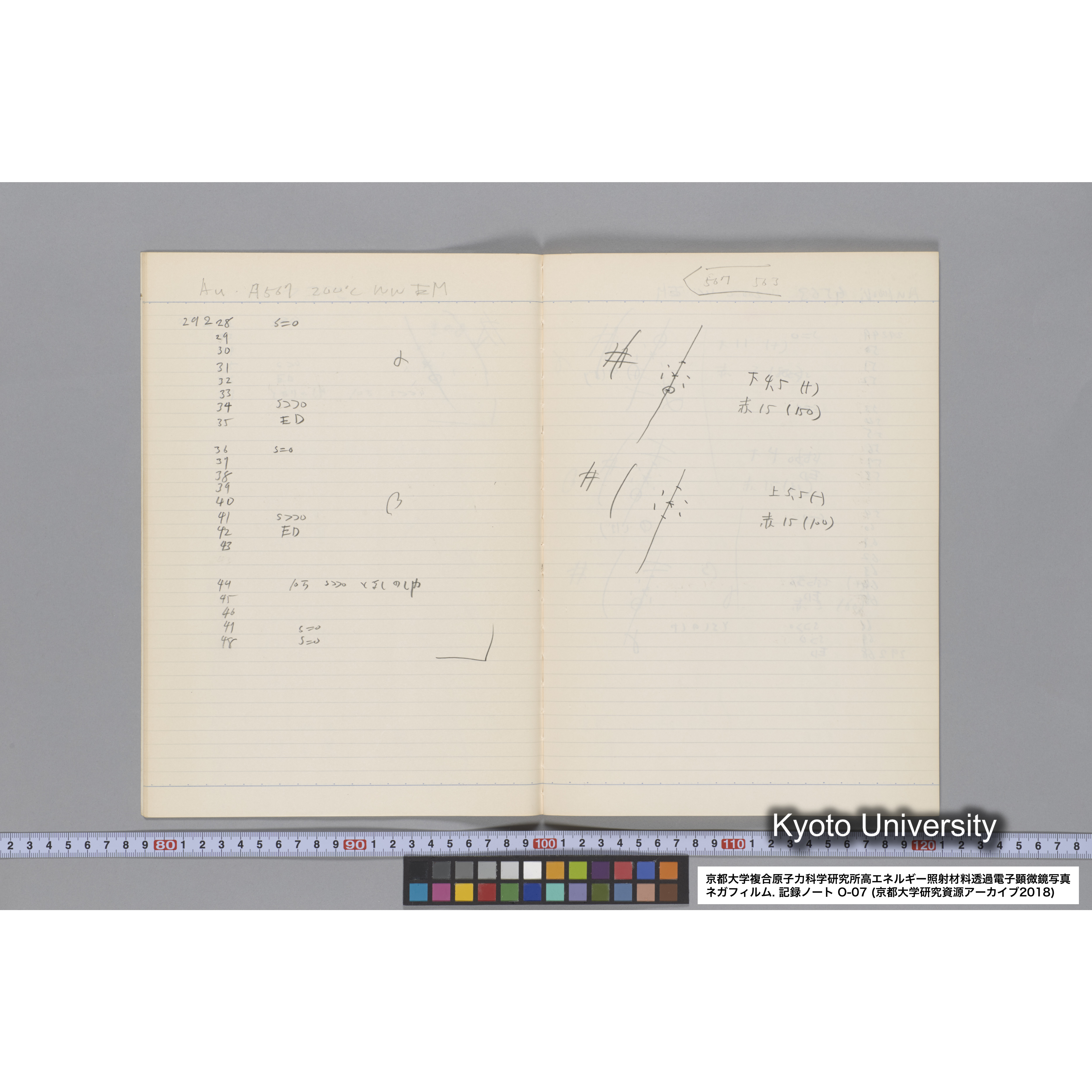 [記録ノート, Oシリーズ] 大洗 200CX EMノート No.7 1986.8/3〜8/5 北大 桐谷研. O-29110〜29959. (10)