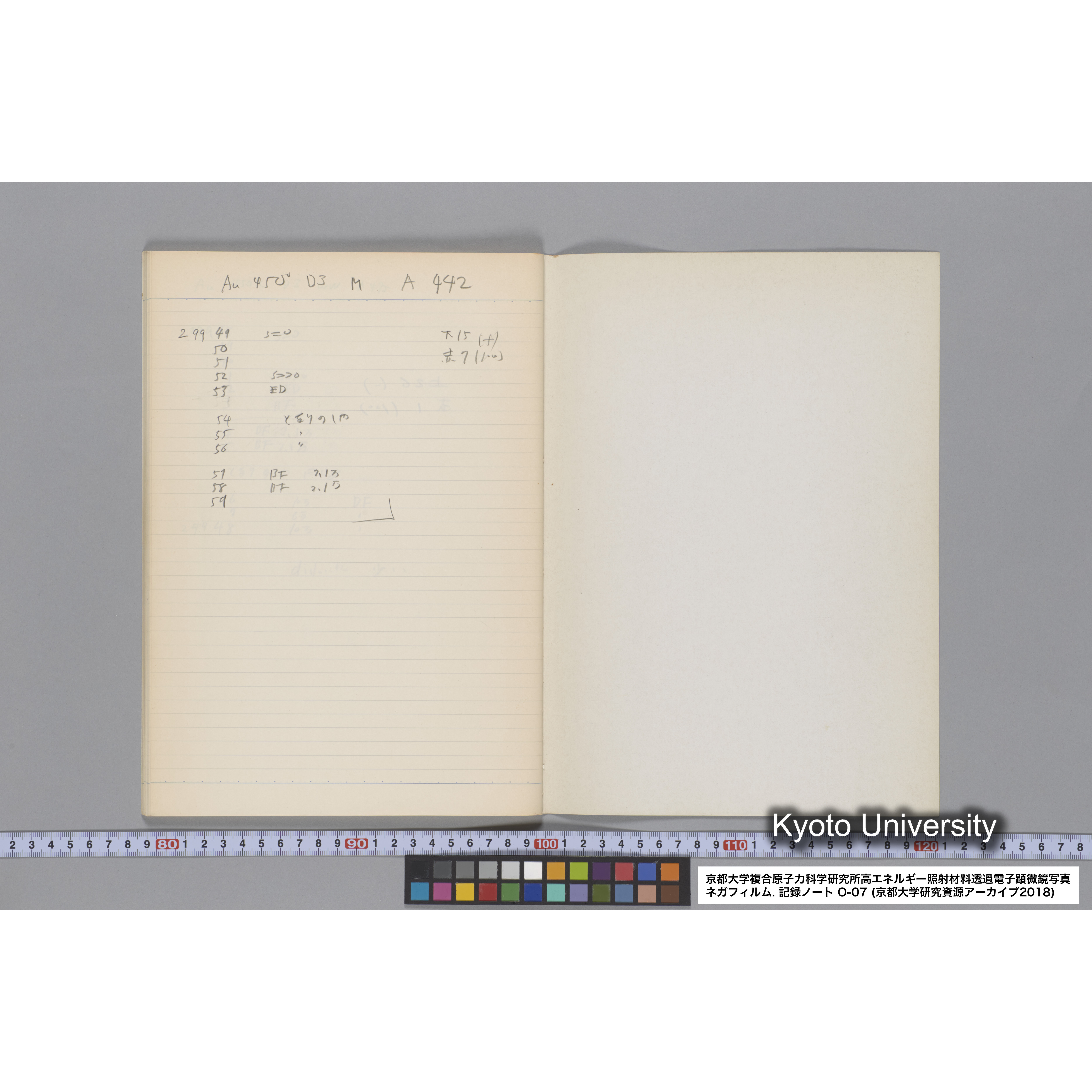 [記録ノート, Oシリーズ] 大洗 200CX EMノート No.7 1986.8/3〜8/5 北大 桐谷研. O-29110〜29959. (43)