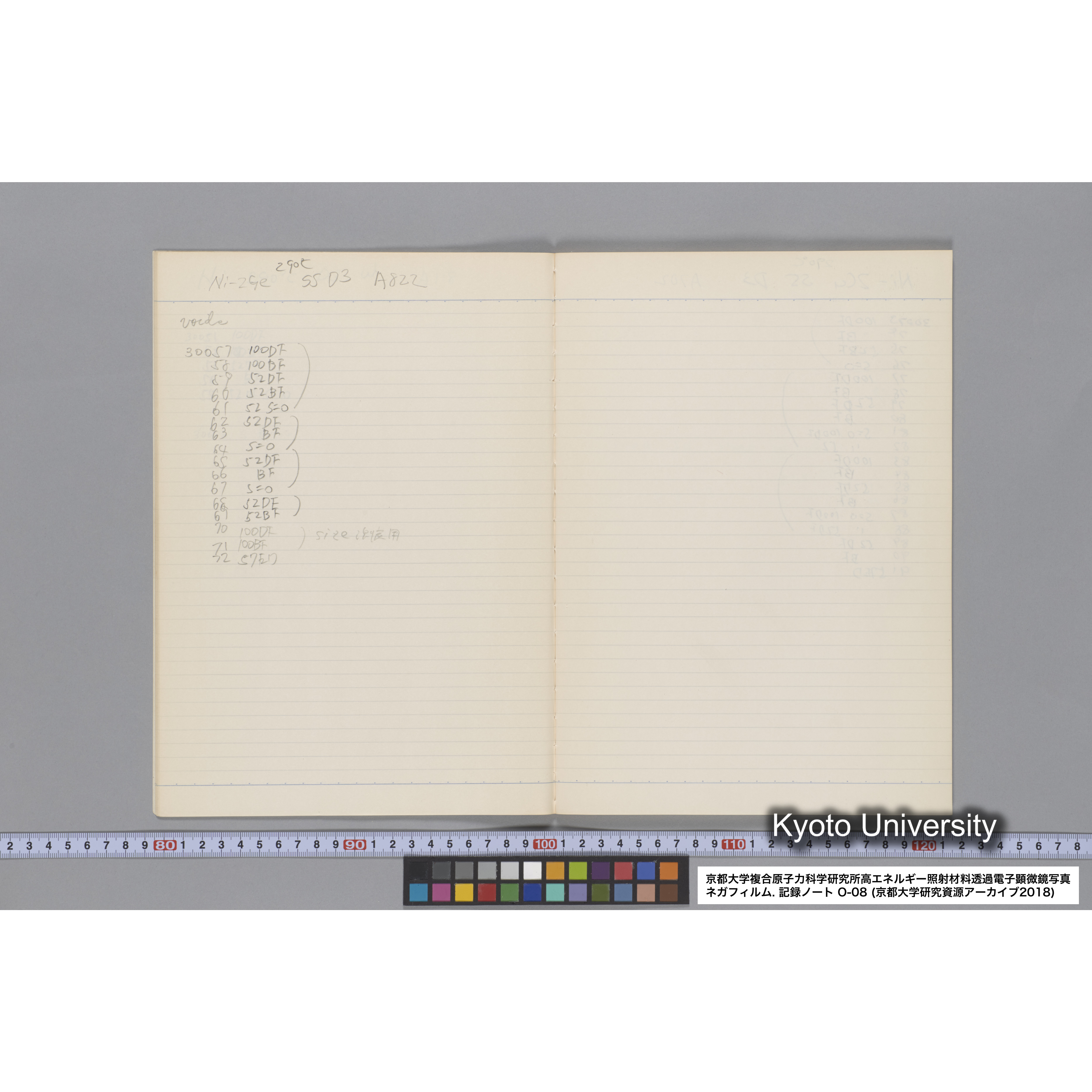 [記録ノート, Oシリーズ] 大洗 200CX EMノート No.8 1986 8/5〜10/11 北大 桐谷研. O-29960〜32750. (11)