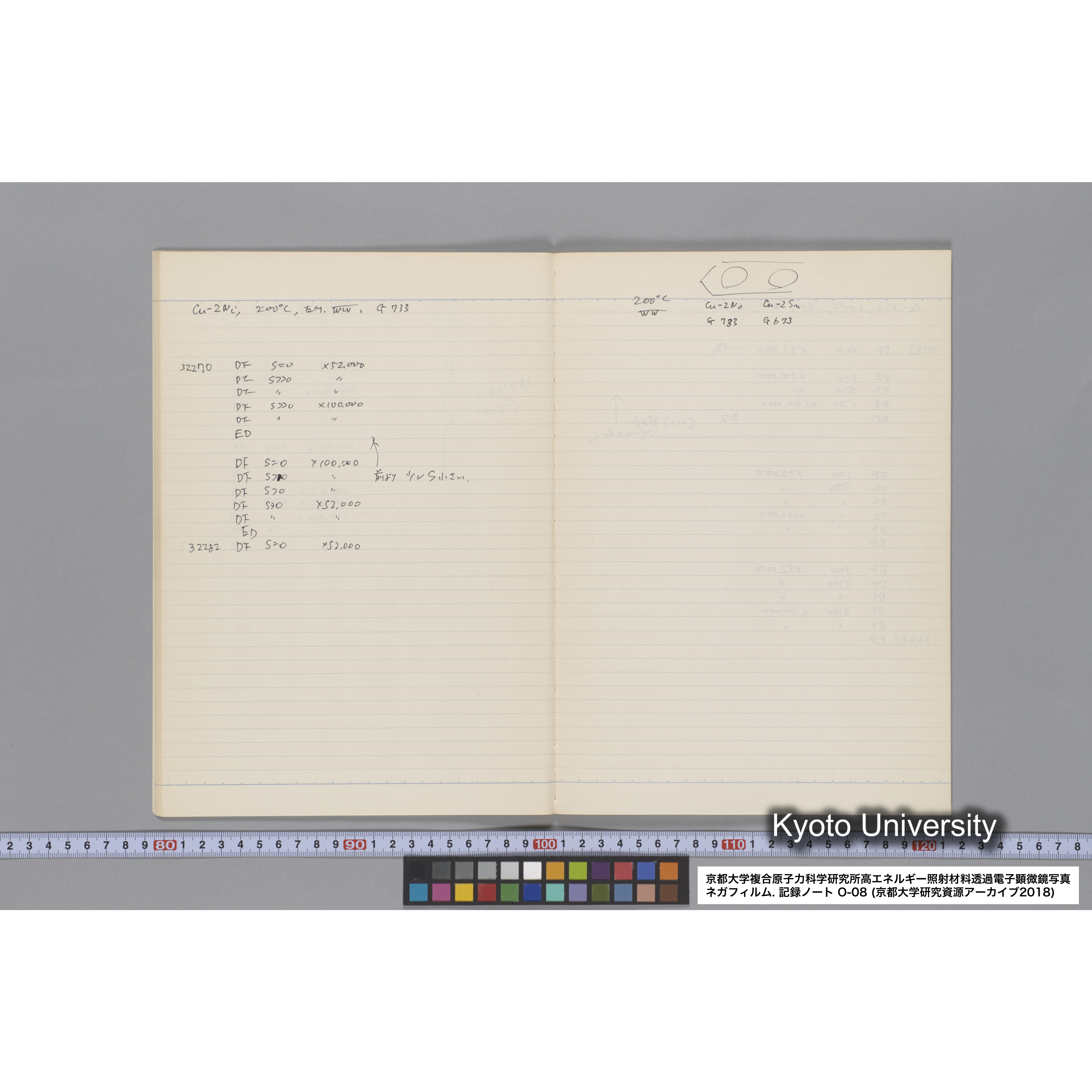 [記録ノート, Oシリーズ] 大洗 200CX EMノート No.8 1986 8/5〜10/11 北大 桐谷研. O-29960〜32750. (16)