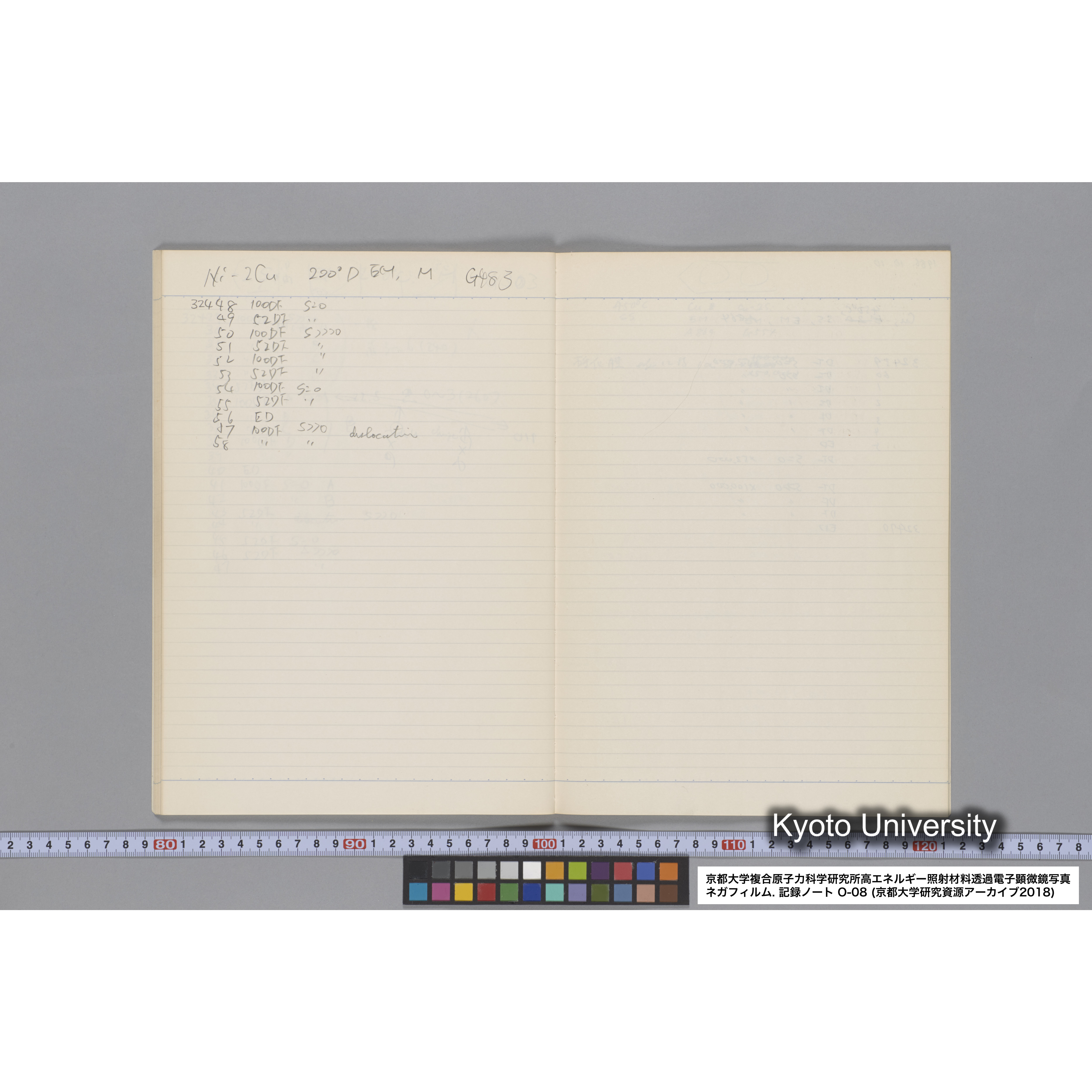 [記録ノート, Oシリーズ] 大洗 200CX EMノート No.8 1986 8/5〜10/11 北大 桐谷研. O-29960〜32750. (26)