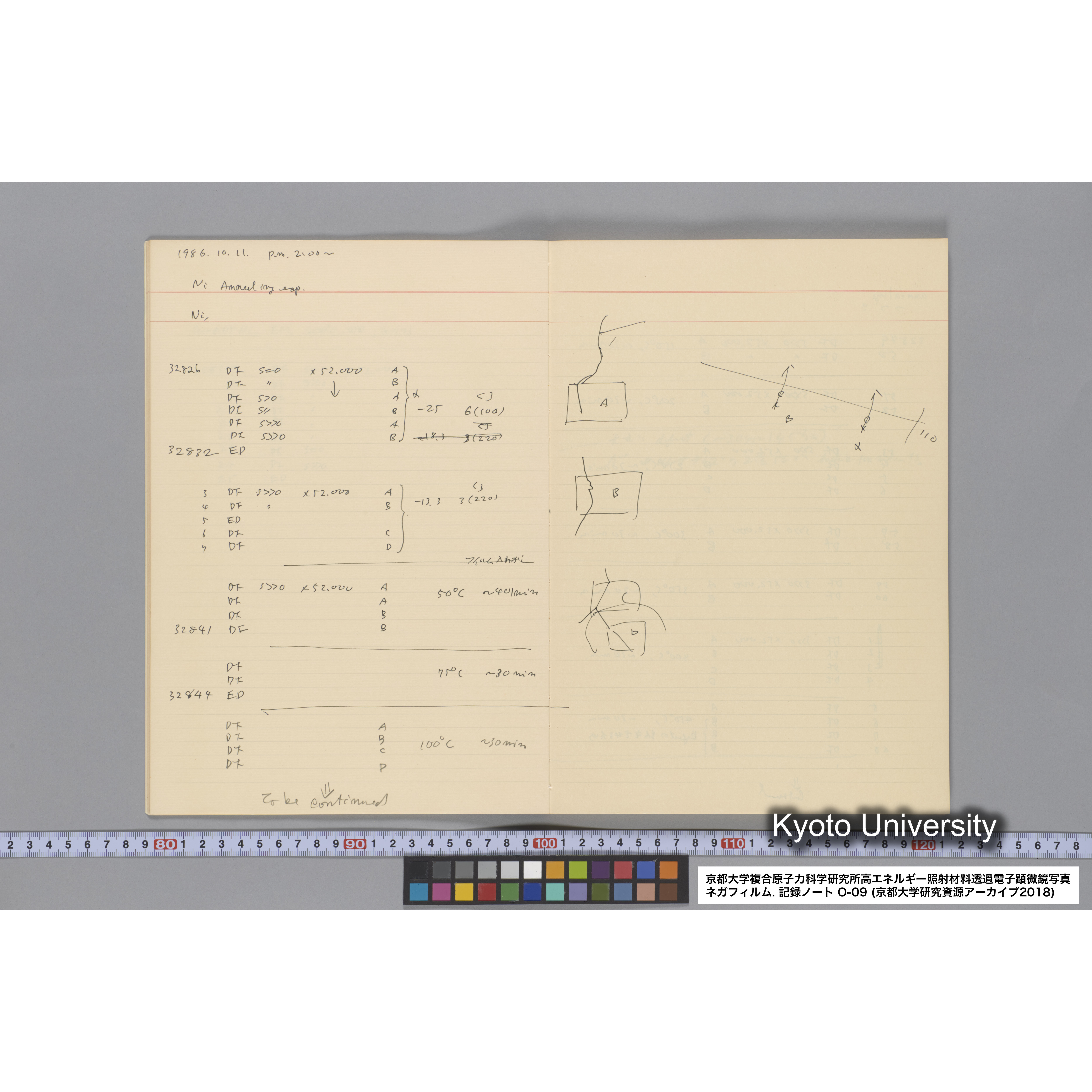 [記録ノート, Oシリーズ] 大洗 200CX EMノート No 9 1986 10/11〜10/15. 32751〜33648. (11)