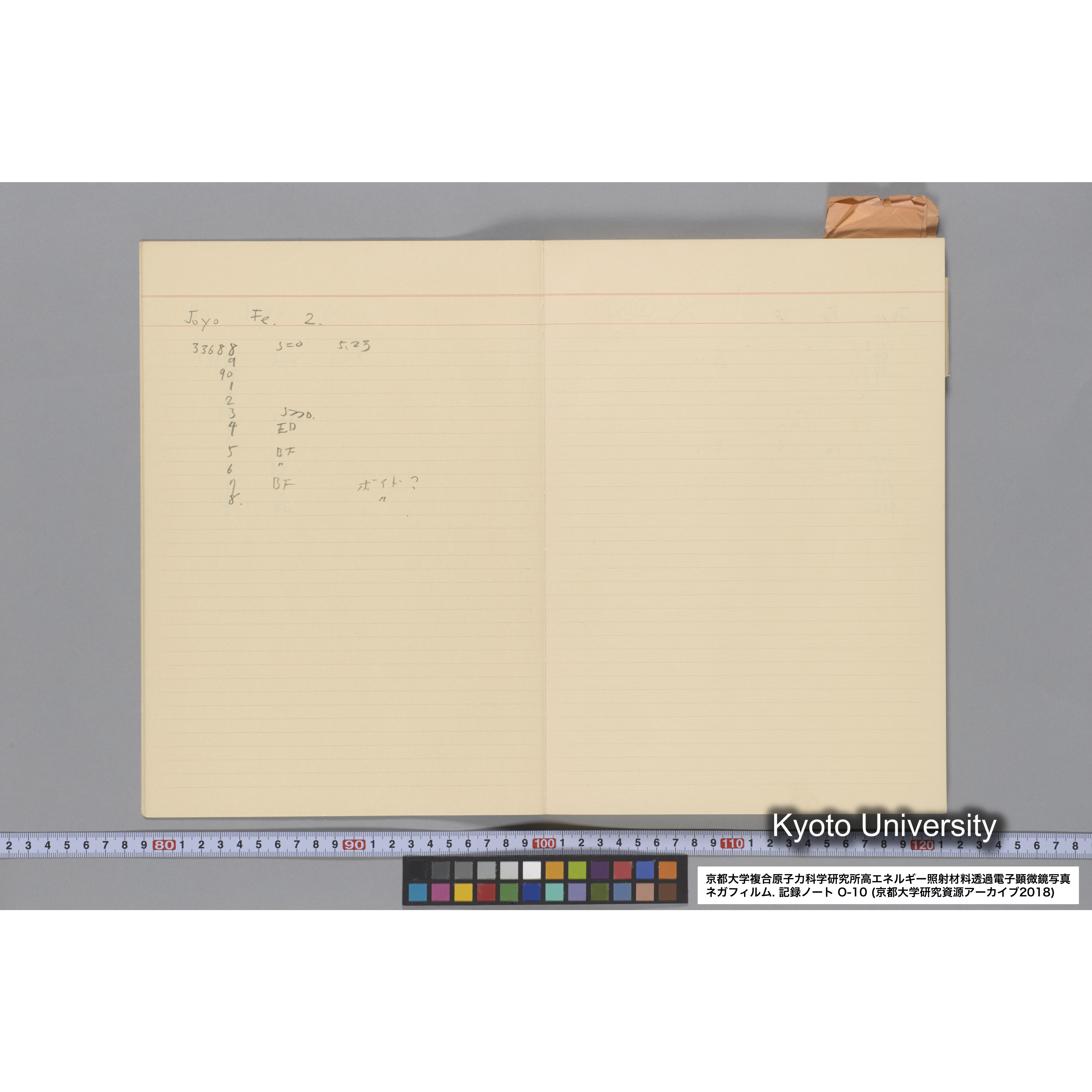 [記録ノート, Oシリーズ] 大洗 200CX EMノート No 10 1986 10/15〜12/7. 33649〜36432. (7)