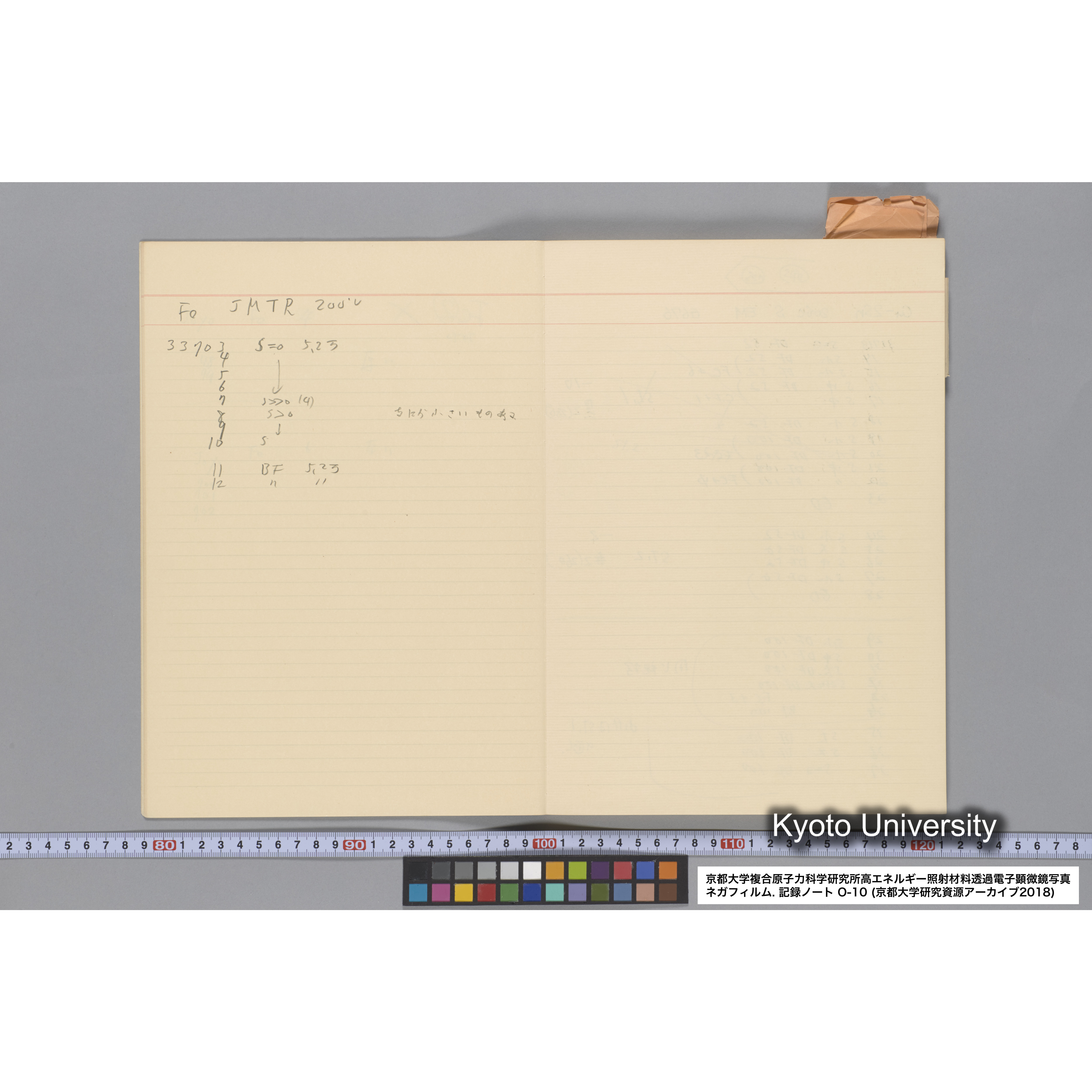 [記録ノート, Oシリーズ] 大洗 200CX EMノート No 10 1986 10/15〜12/7. 33649〜36432. (9)