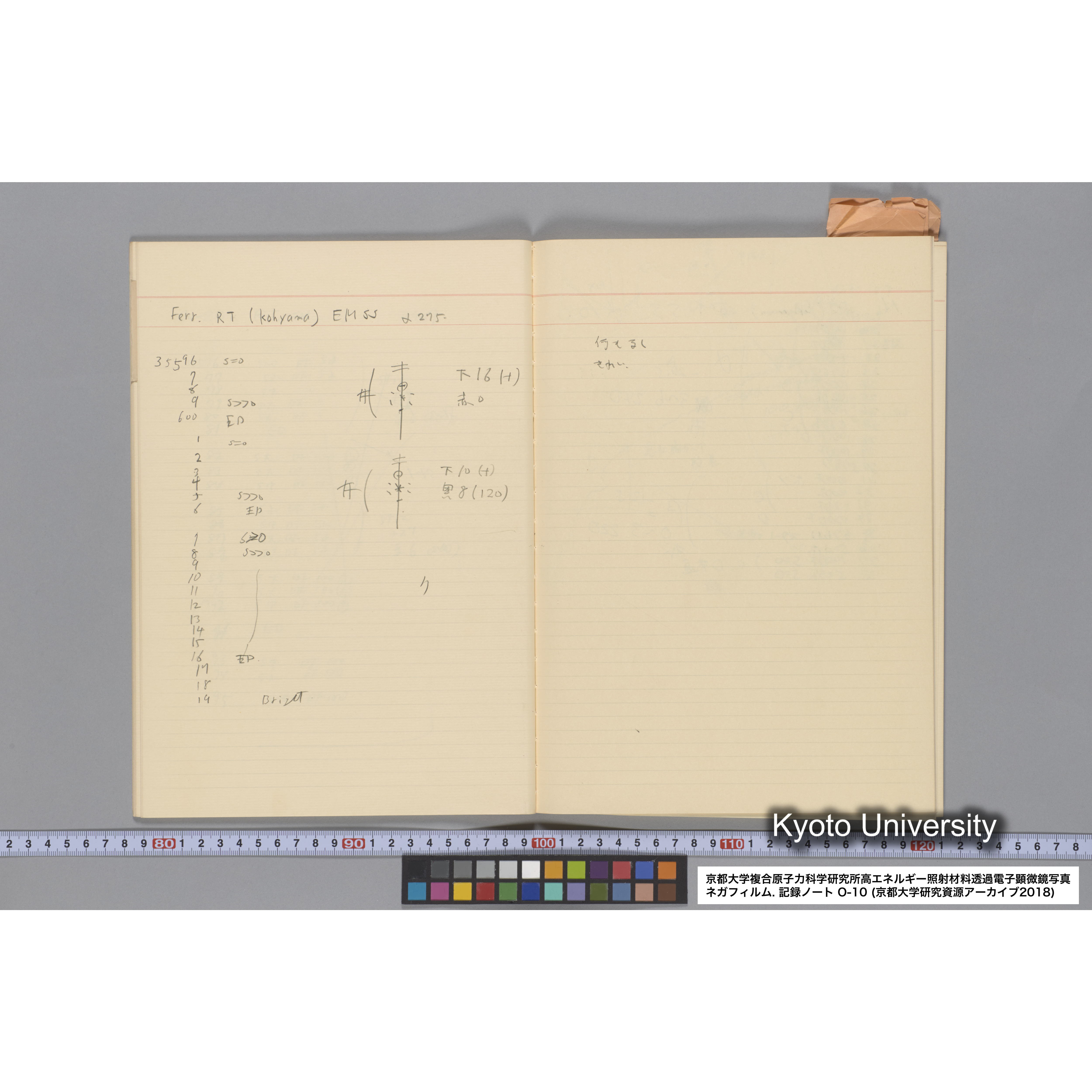 [記録ノート, Oシリーズ] 大洗 200CX EMノート No 10 1986 10/15〜12/7. 33649〜36432. (22)