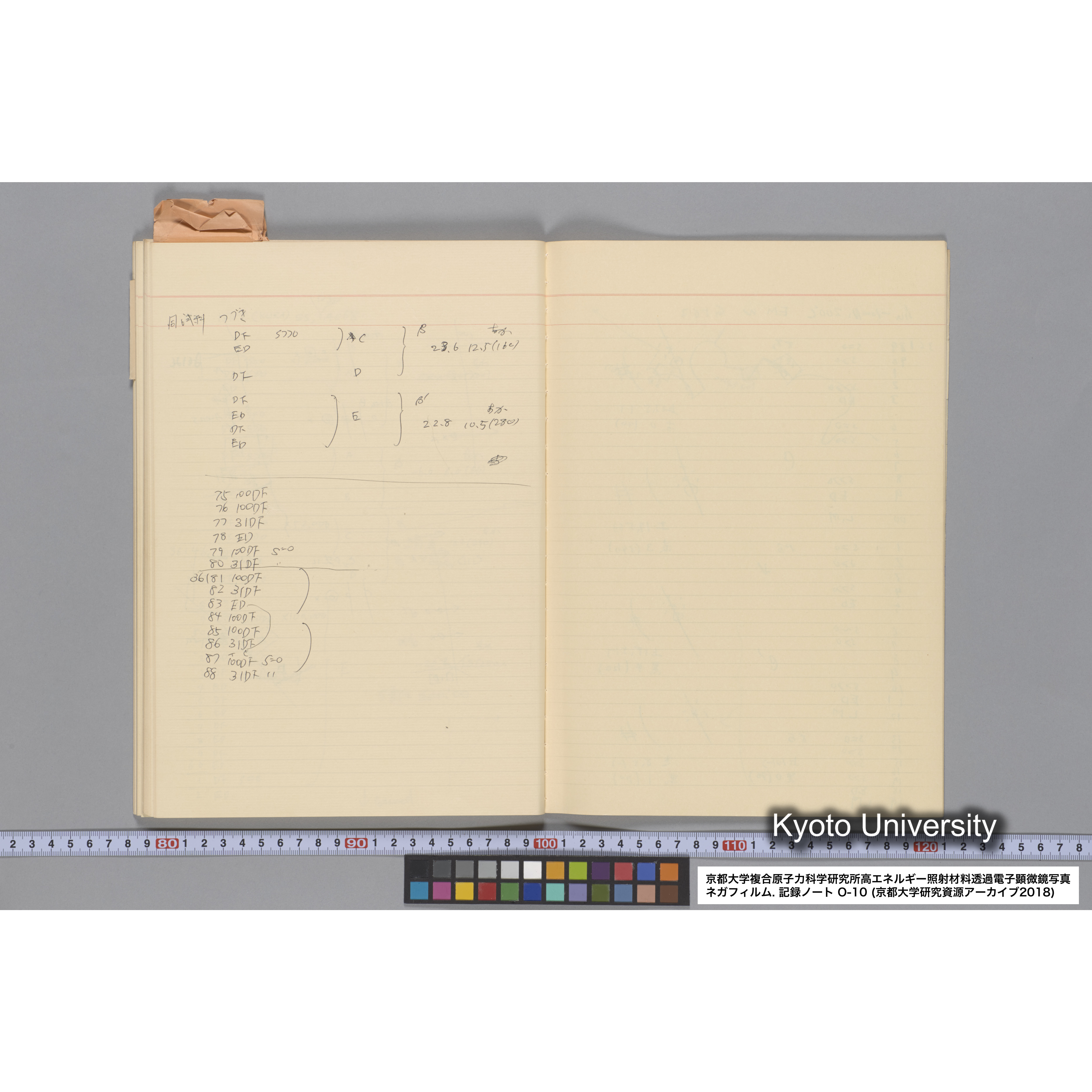 [記録ノート, Oシリーズ] 大洗 200CX EMノート No 10 1986 10/15〜12/7. 33649〜36432. (53)