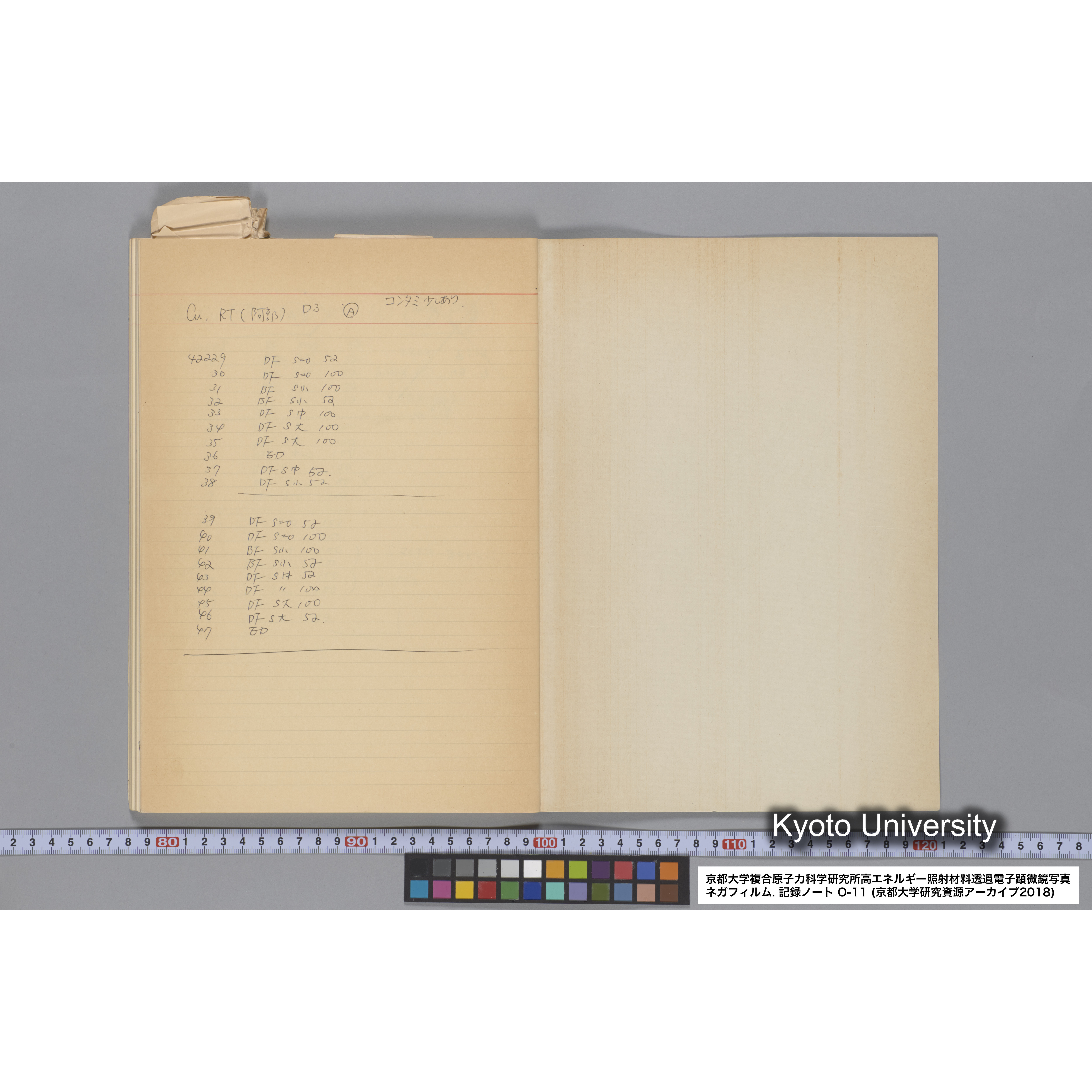 [記録ノート, Oシリーズ] 大洗 200CX EMノート NO 11 1986 12/7〜. 36432〜42247. (66)