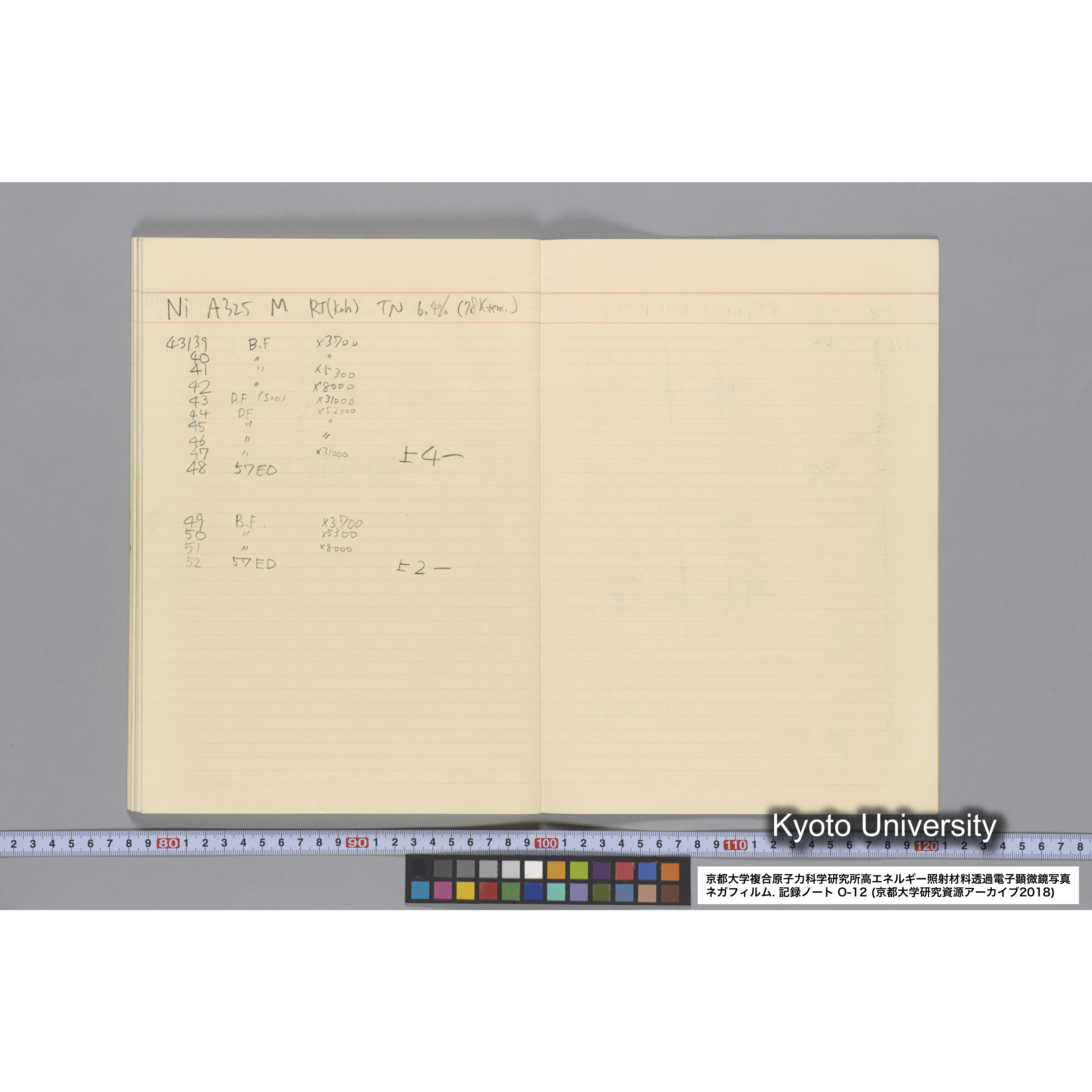 [記録ノート, Oシリーズ] 大洗 200CX EMノート No.12. 42249〜43289. (60)