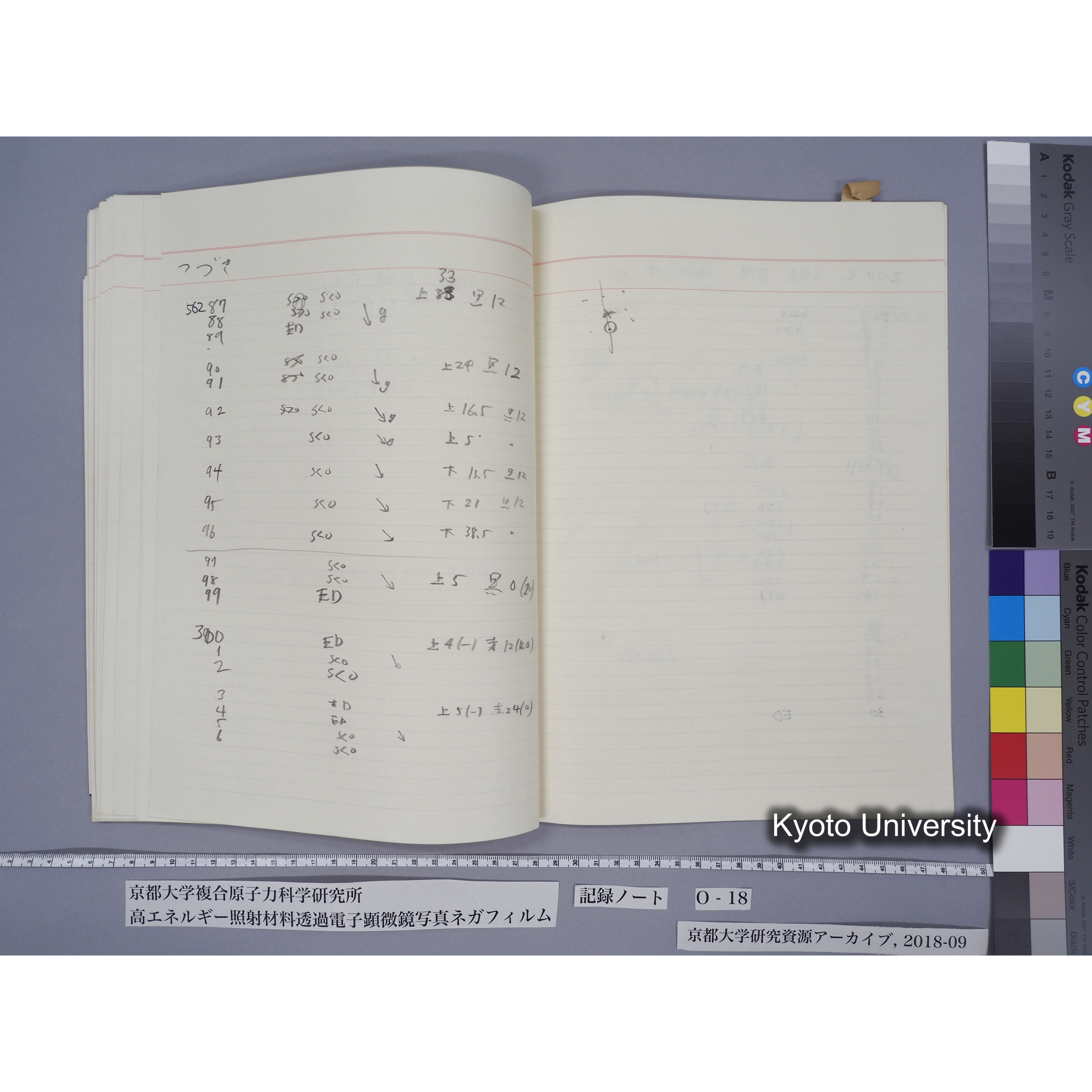 [記録ノート, Oシリーズ] 大洗O-18 S63.11.30〜H.1.6.9. 52826〜56571. (59)