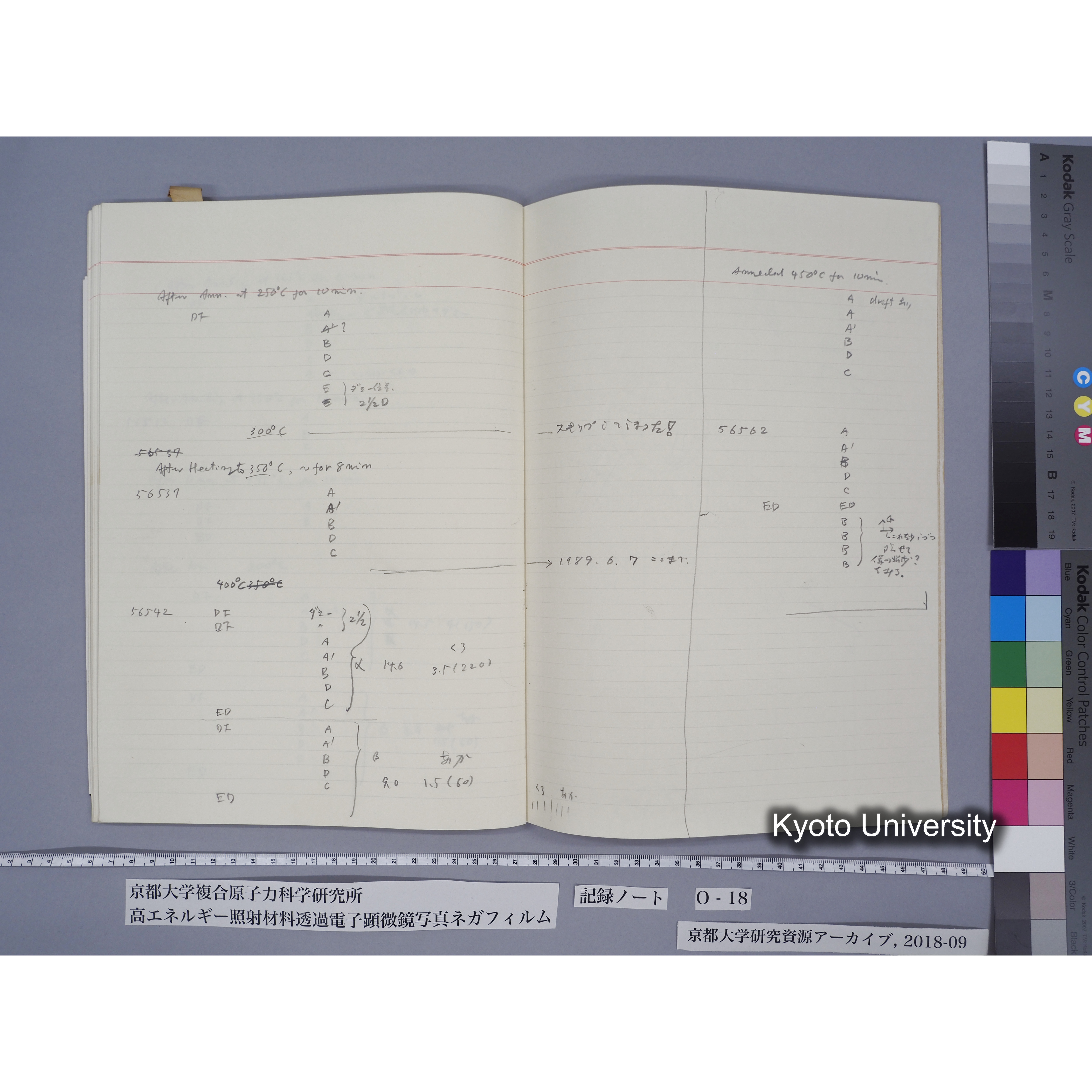 [記録ノート, Oシリーズ] 大洗O-18 S63.11.30〜H.1.6.9. 52826〜56571. (69)