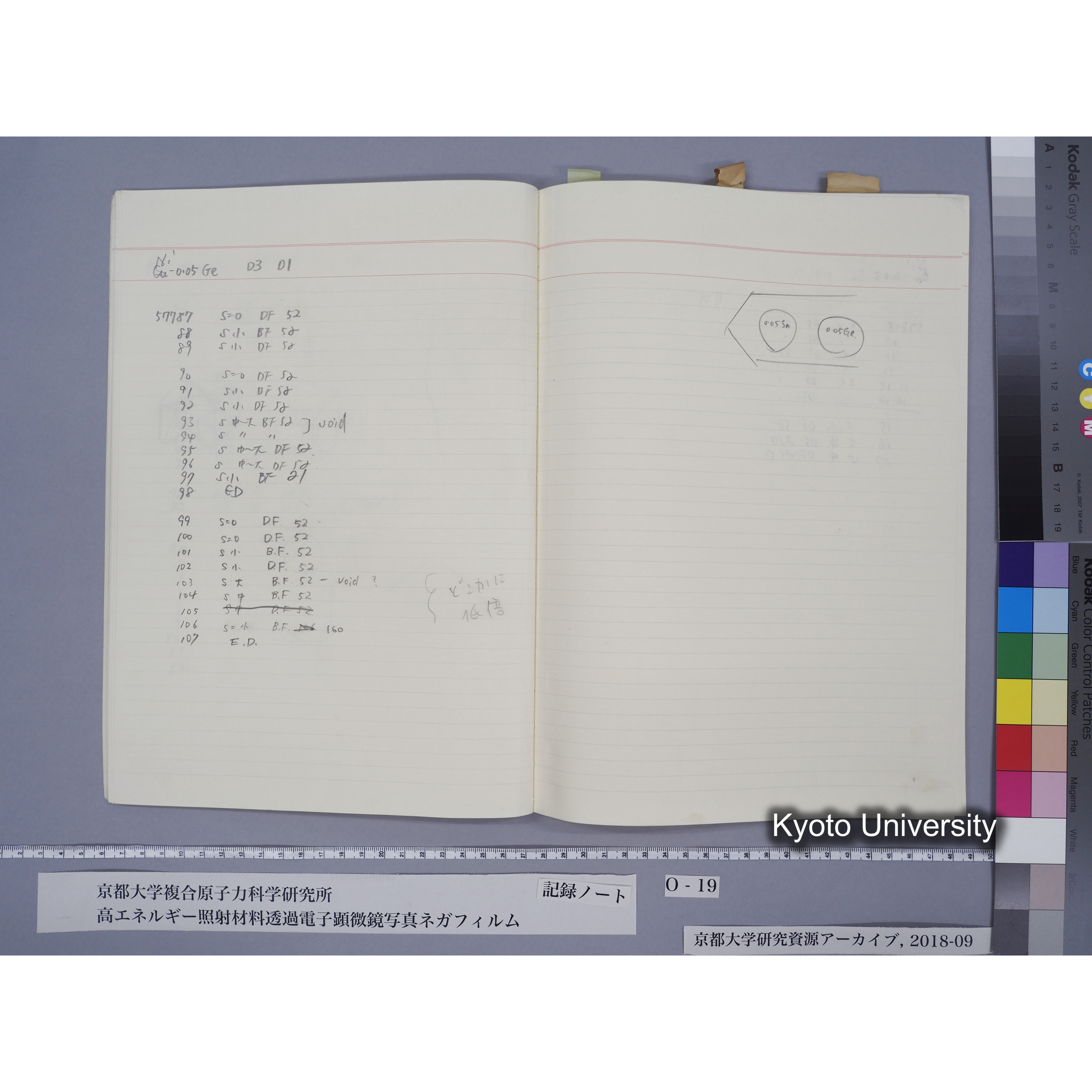 [記録ノート, Oシリーズ] 大洗TEMノートO-19 1989.6.9〜. 56572〜56595. (15)