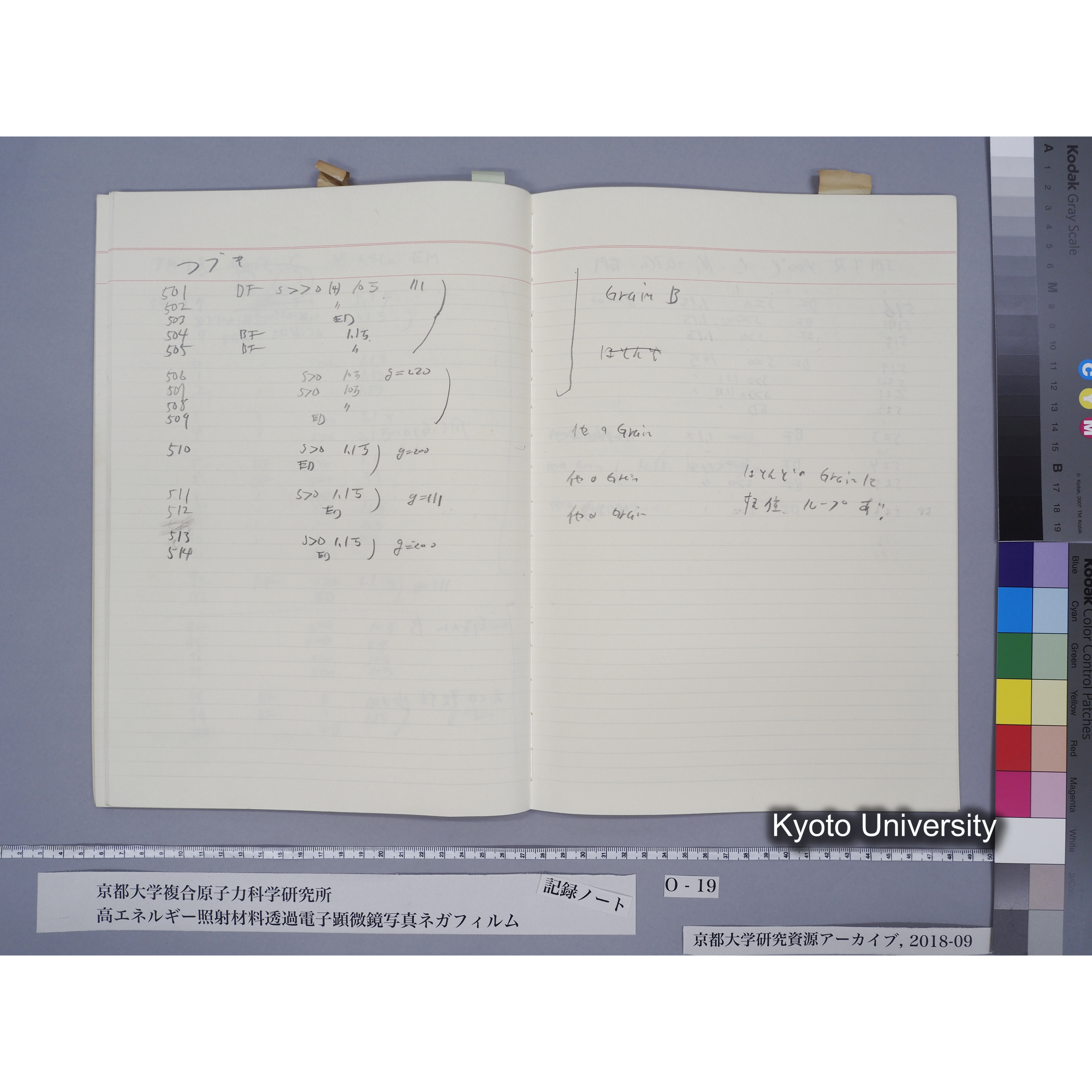[記録ノート, Oシリーズ] 大洗TEMノートO-19 1989.6.9〜. 56572〜56595. (41)