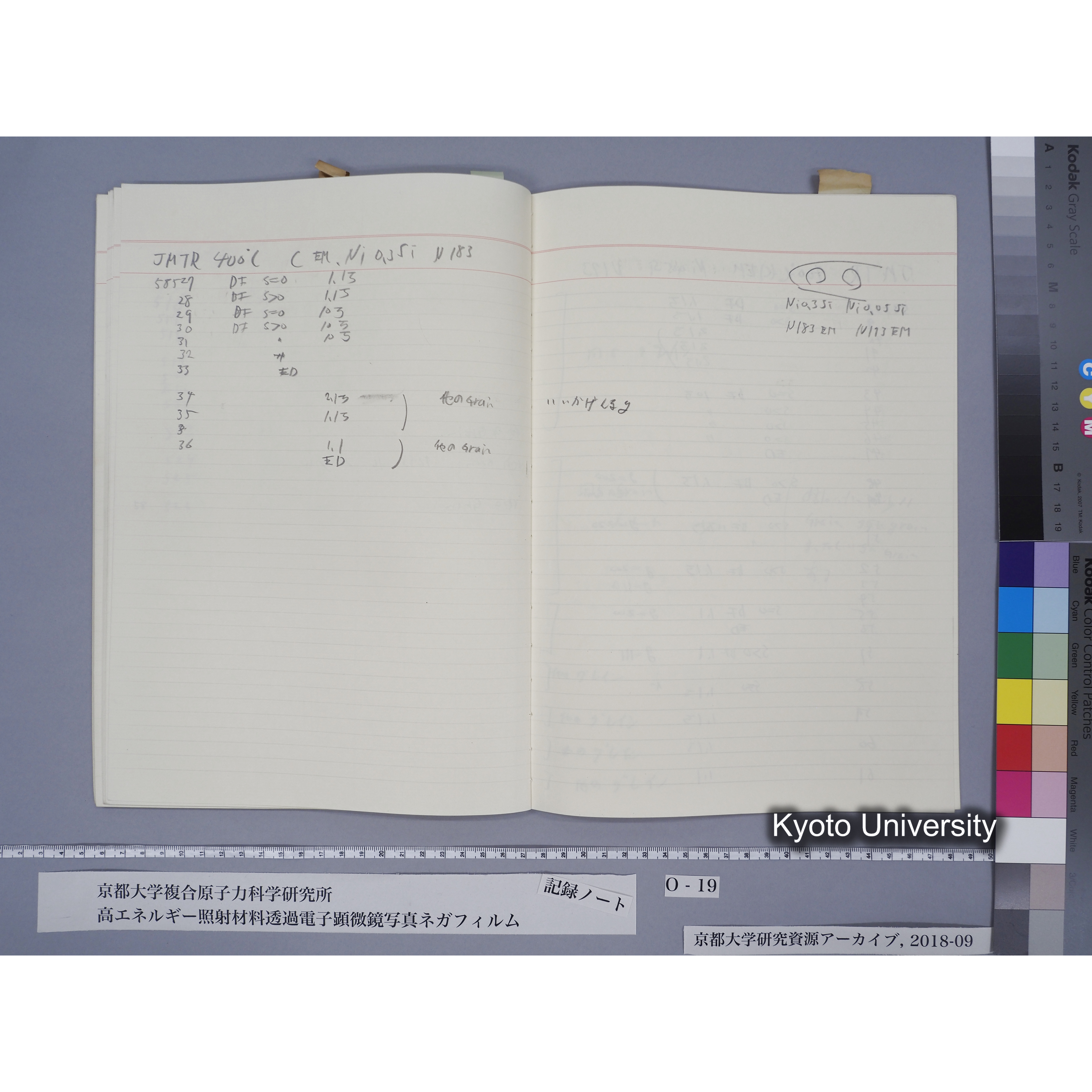 [記録ノート, Oシリーズ] 大洗TEMノートO-19 1989.6.9〜. 56572〜56595. (43)