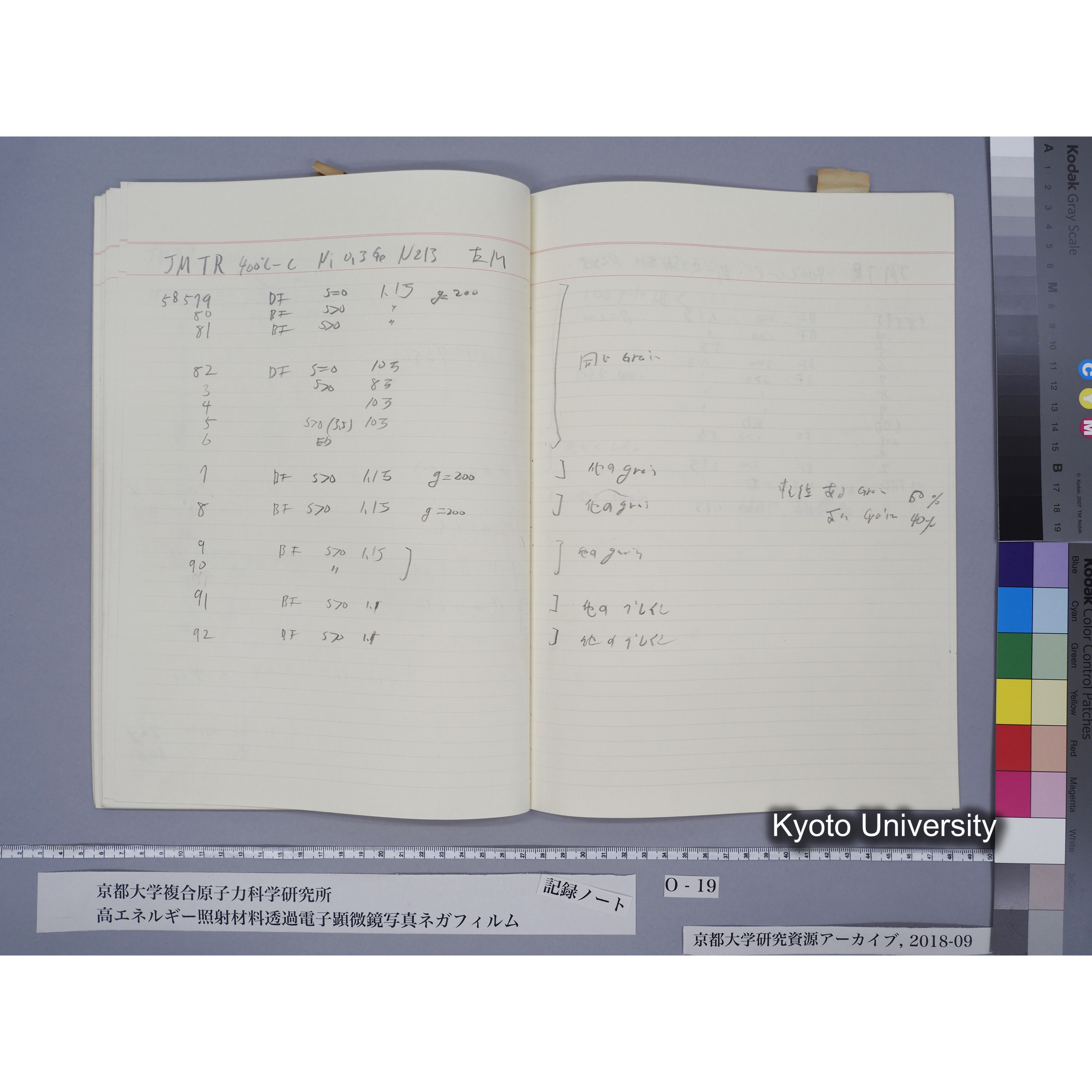 [記録ノート, Oシリーズ] 大洗TEMノートO-19 1989.6.9〜. 56572〜56595. (46)
