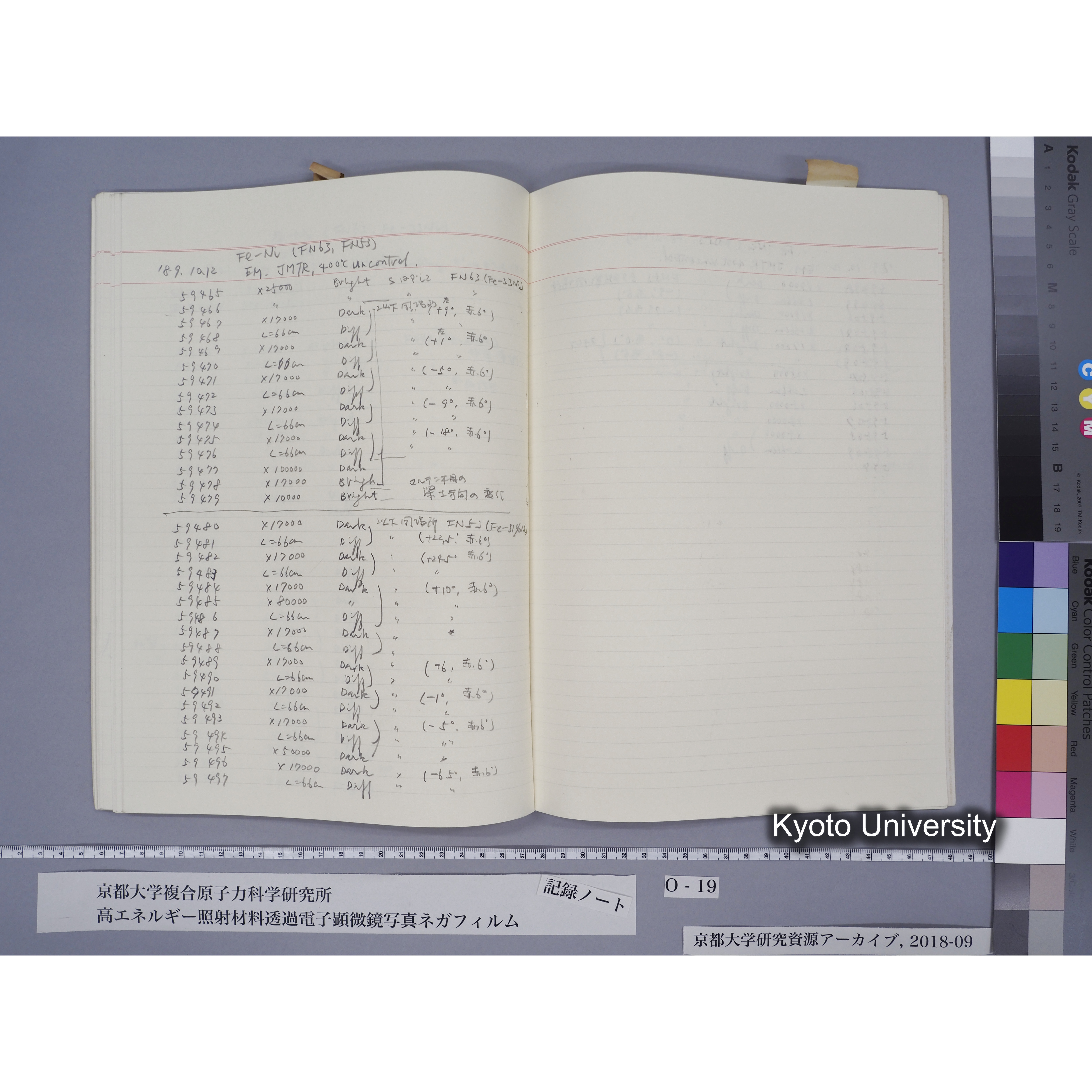 [記録ノート, Oシリーズ] 大洗TEMノートO-19 1989.6.9〜. 56572〜56595. (58)