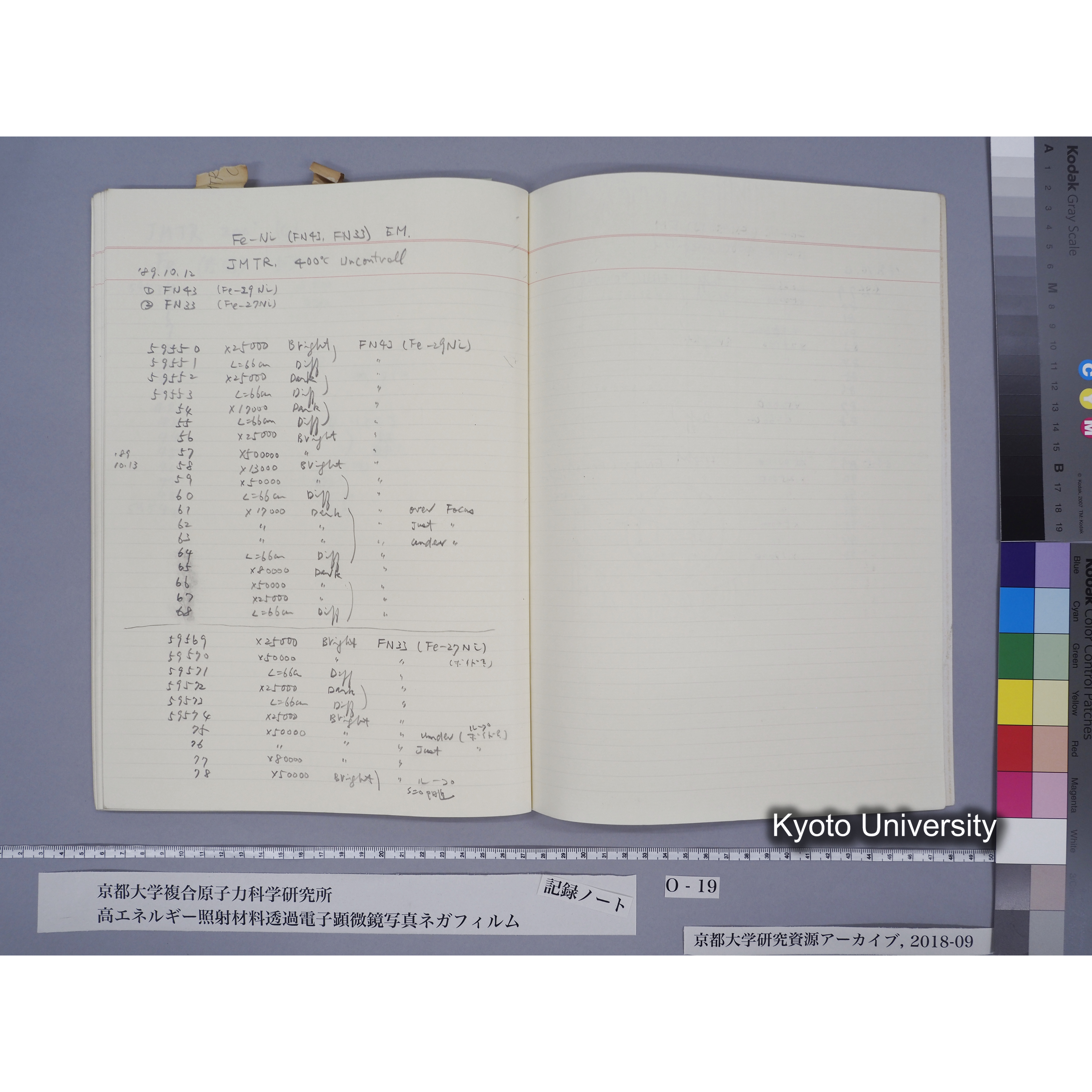 [記録ノート, Oシリーズ] 大洗TEMノートO-19 1989.6.9〜. 56572〜56595. (62)