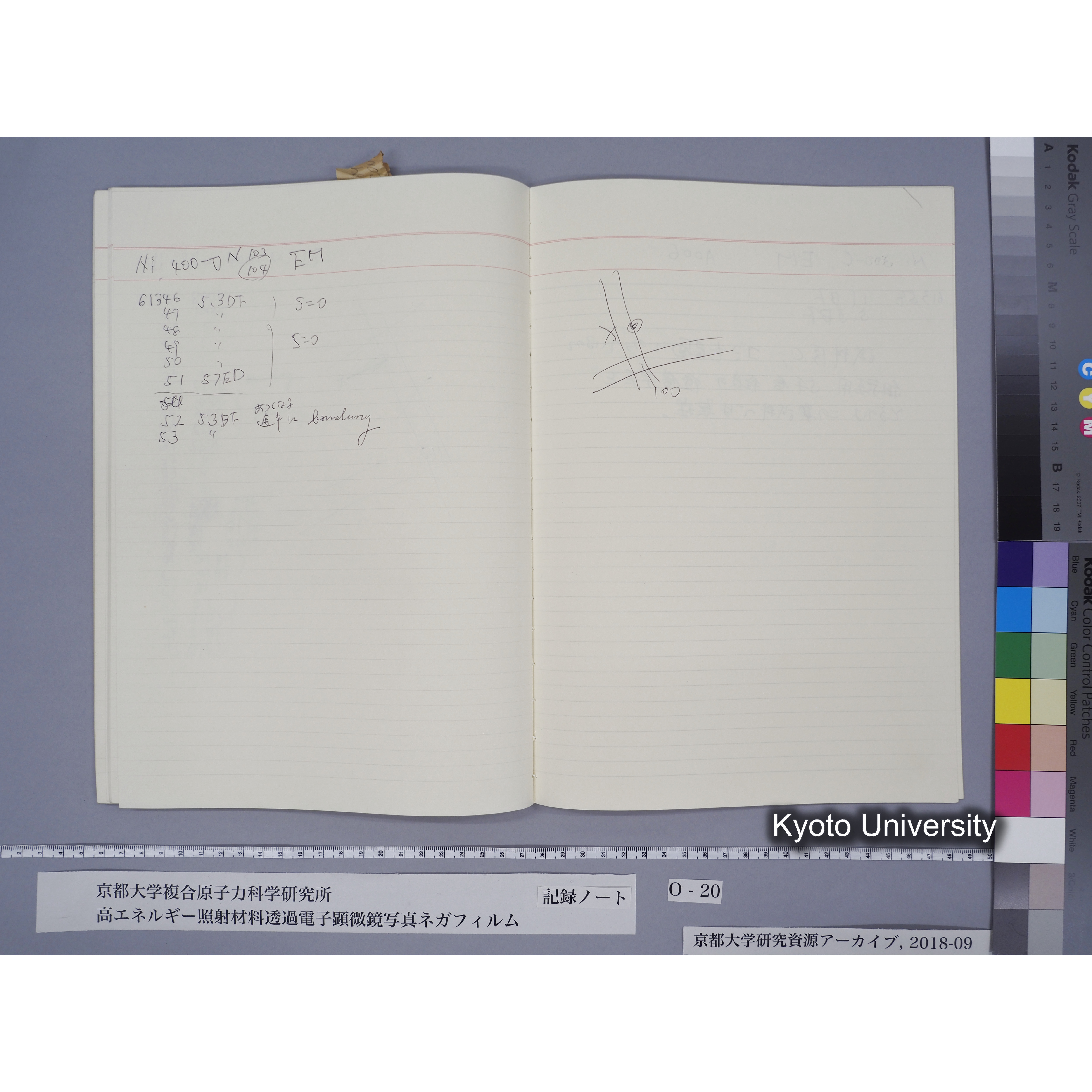 [記録ノート, Oシリーズ] 大洗TEMノートO-20 北大工 1989.10.13〜. 59596〜. (43)