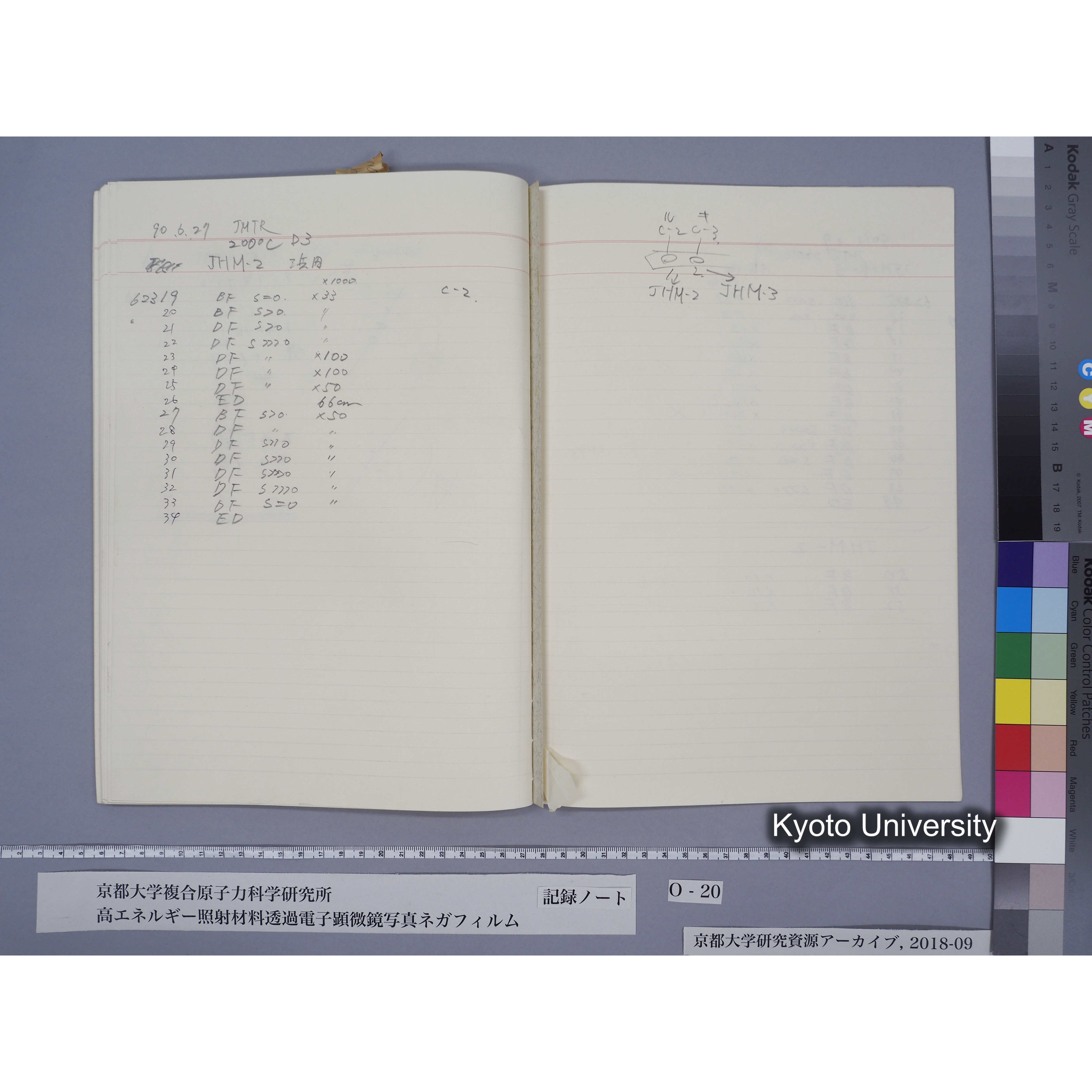 [記録ノート, Oシリーズ] 大洗TEMノートO-20 北大工 1989.10.13〜. 59596〜. (50)