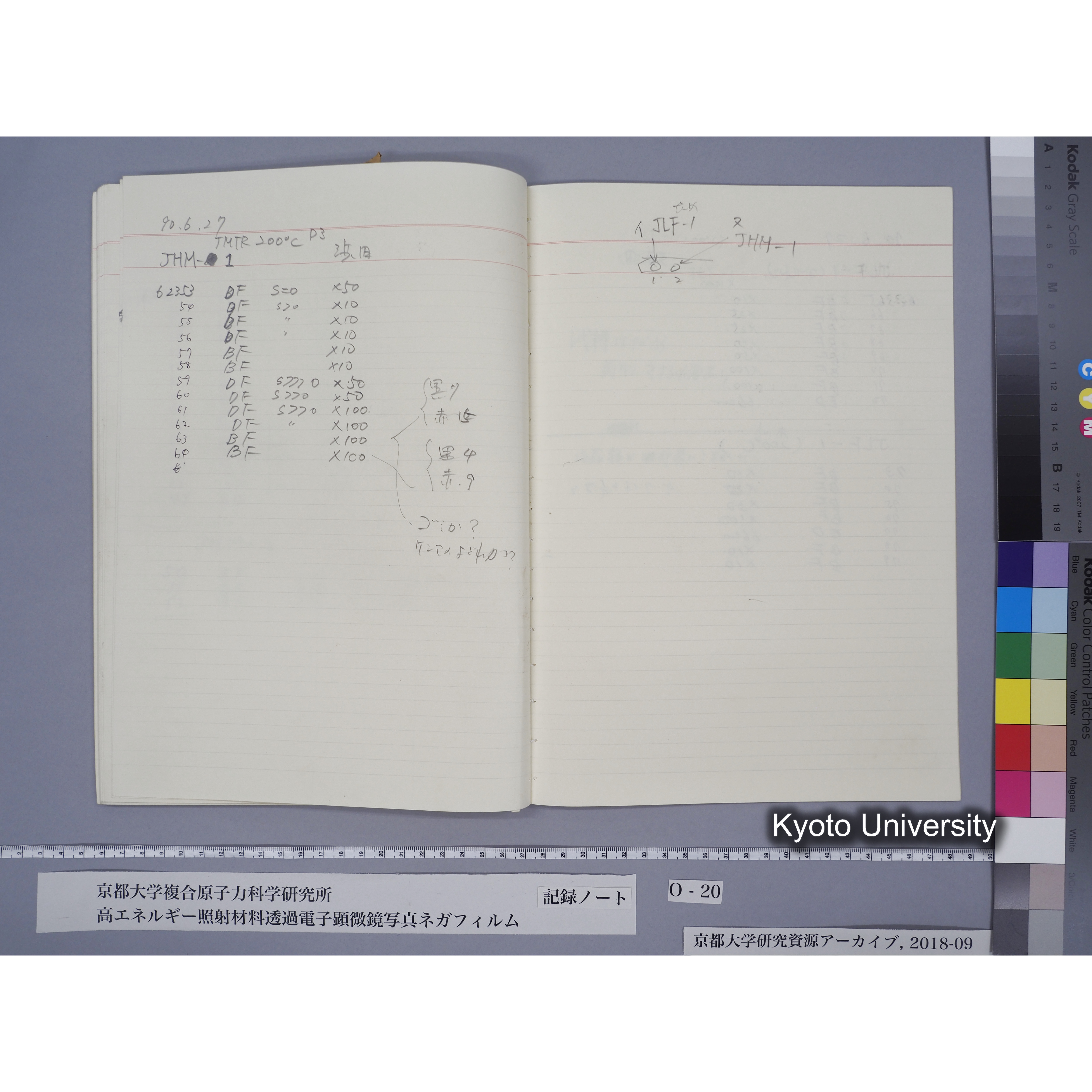 [記録ノート, Oシリーズ] 大洗TEMノートO-20 北大工 1989.10.13〜. 59596〜. (52)