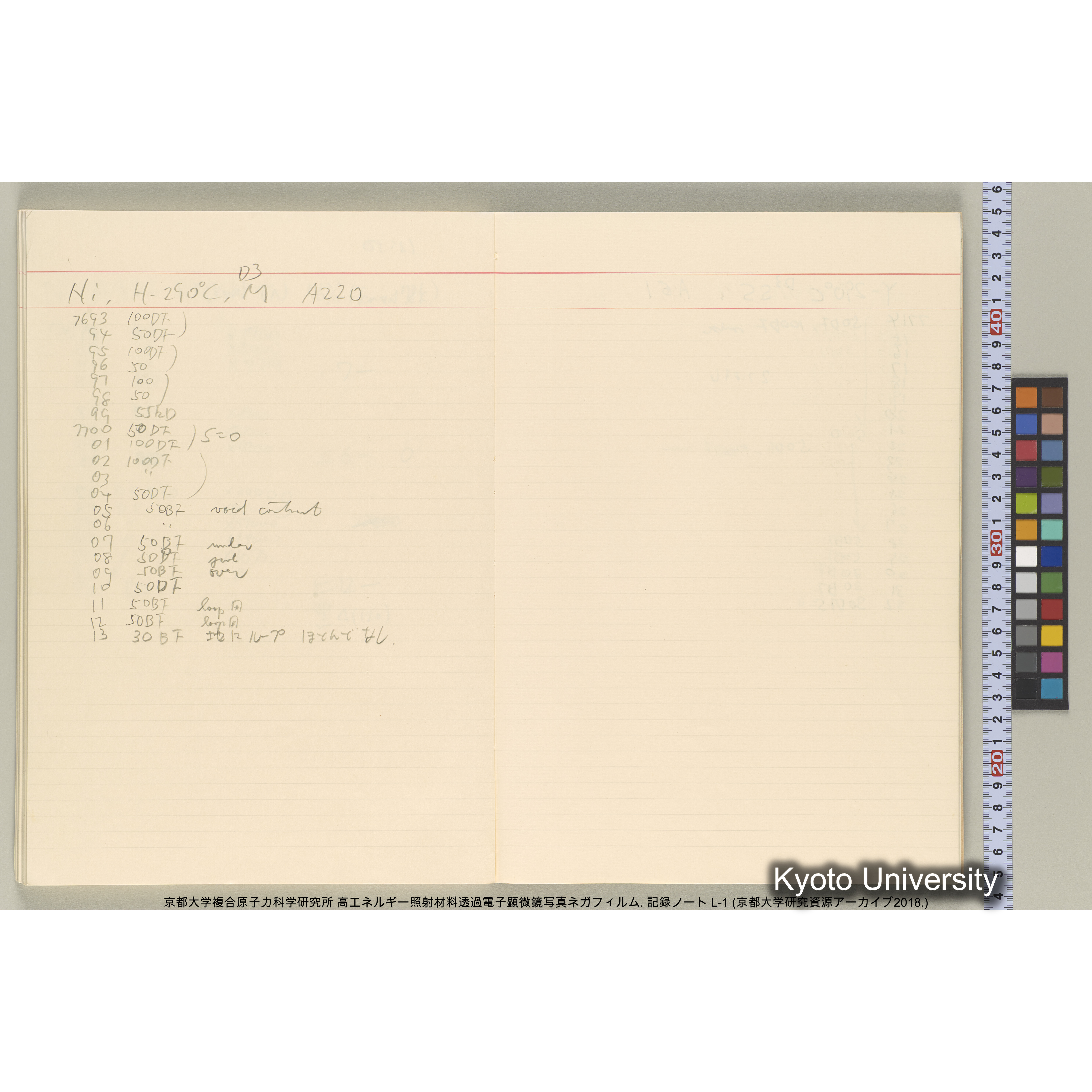 [記録ノート, Lシリーズ] 大洗200CX EMノート L1 北大. 6735～7783. (57)