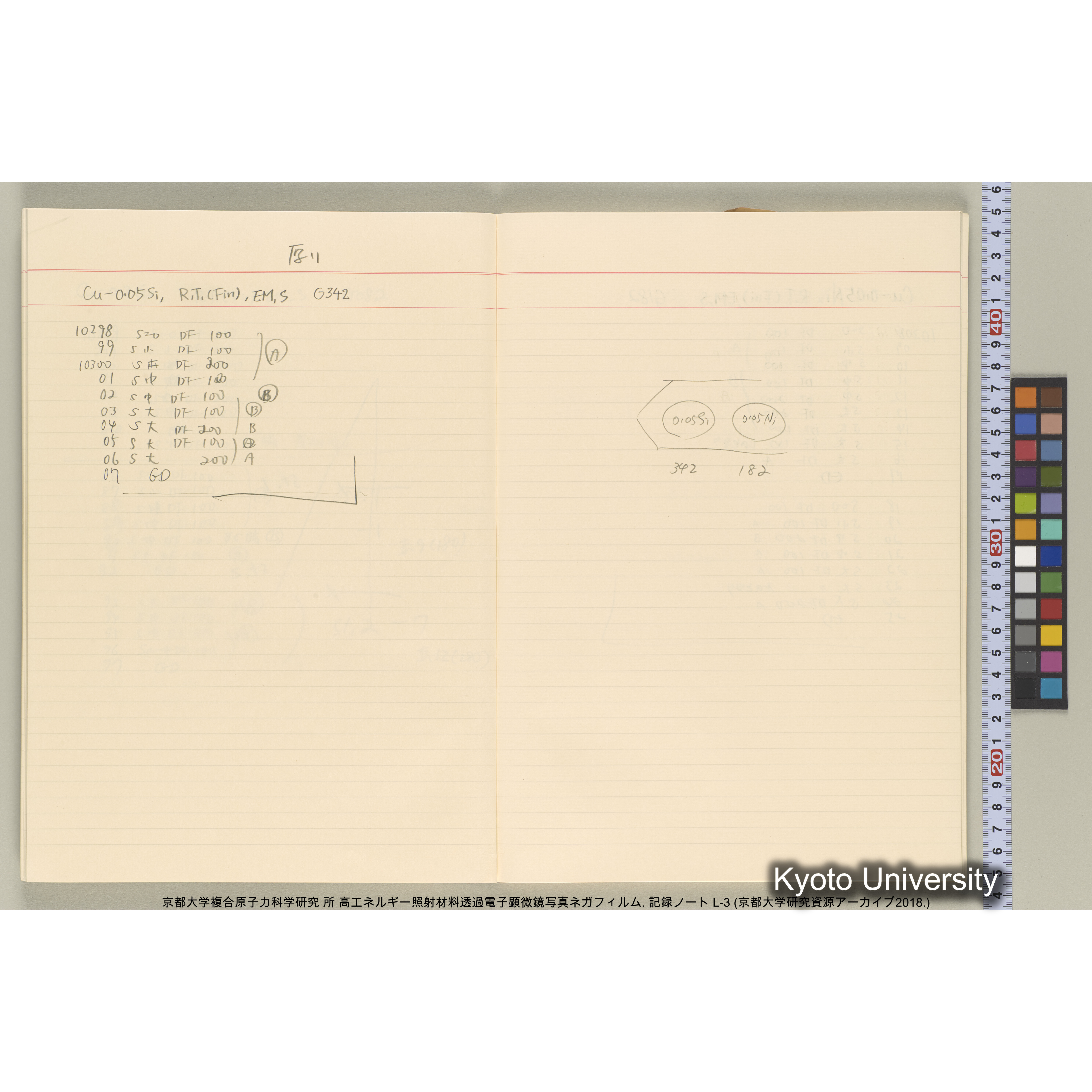 [記録ノート, Lシリーズ] 大洗200CX EMノート L-3 1987/7/26〜. 9633～11235. (26)
