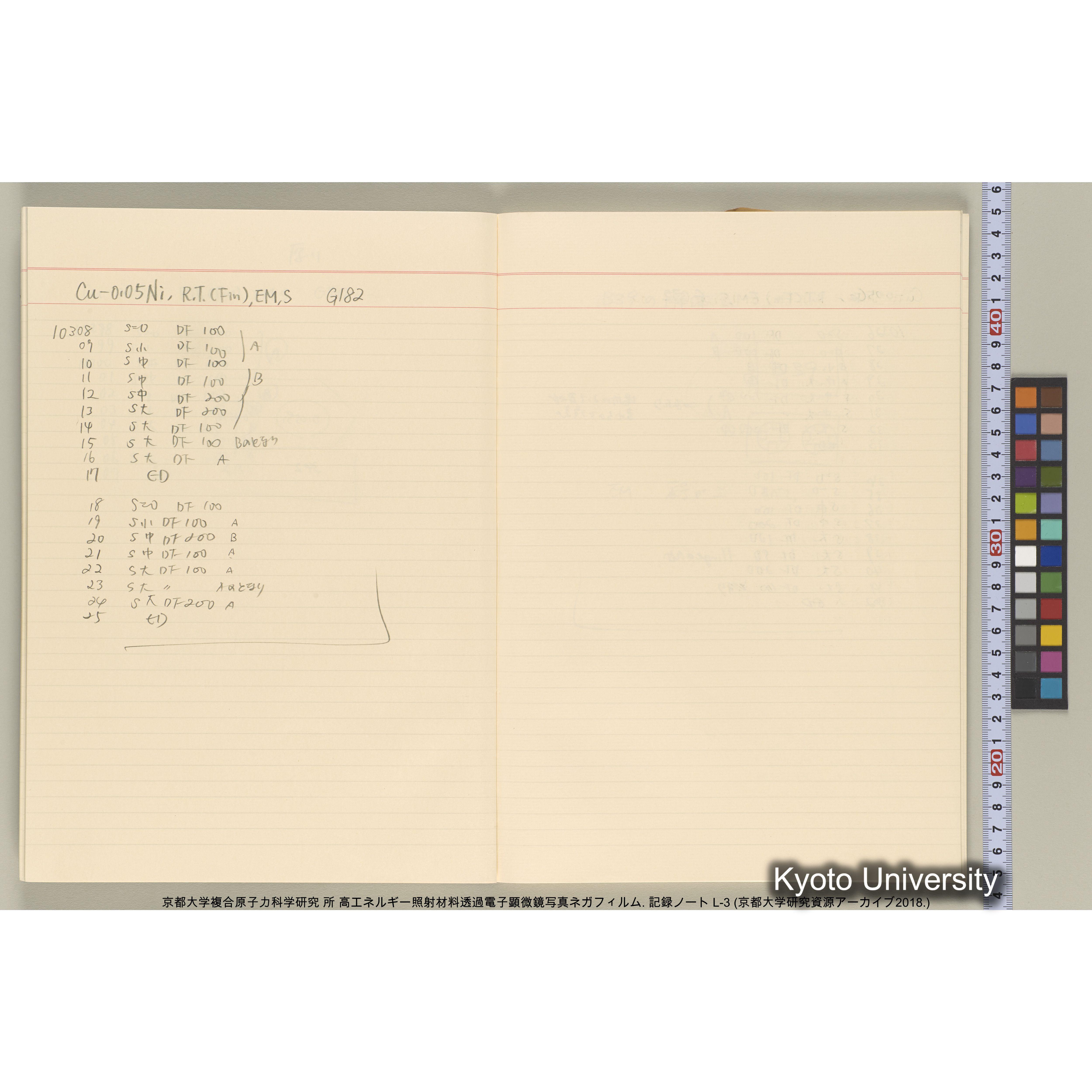 [記録ノート, Lシリーズ] 大洗200CX EMノート L-3 1987/7/26〜. 9633～11235. (27)