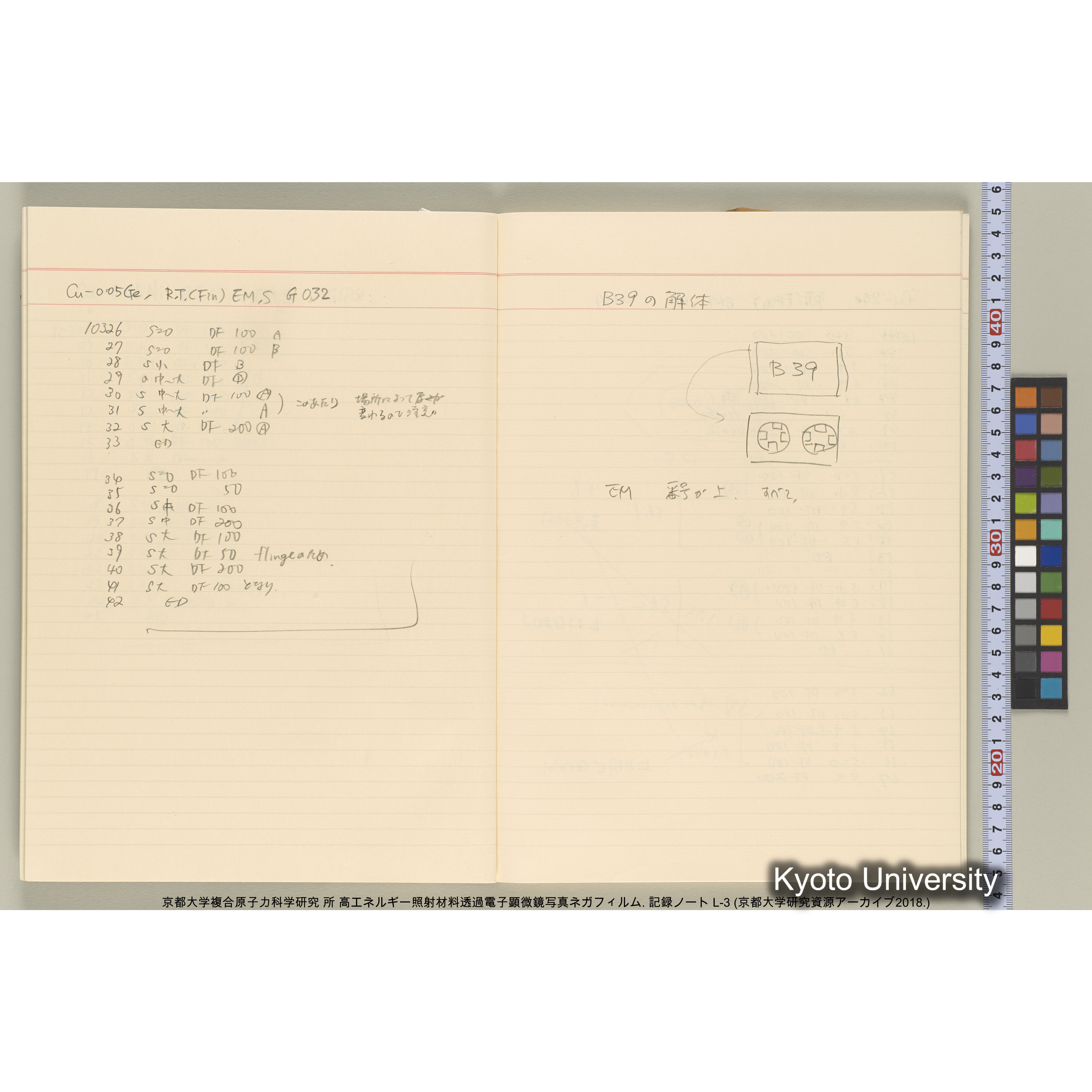 [記録ノート, Lシリーズ] 大洗200CX EMノート L-3 1987/7/26〜. 9633～11235. (28)