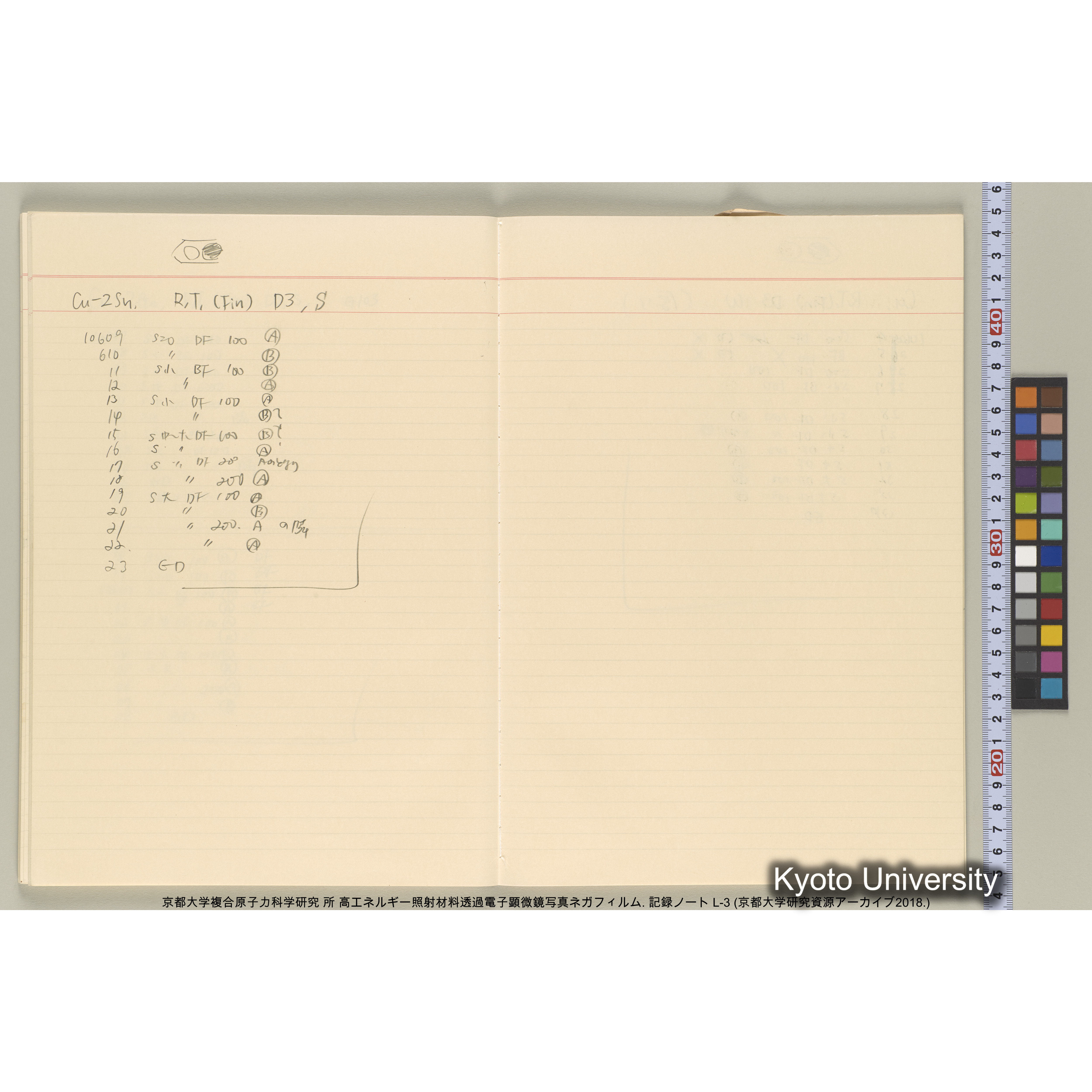 [記録ノート, Lシリーズ] 大洗200CX EMノート L-3 1987/7/26〜. 9633～11235. (41)