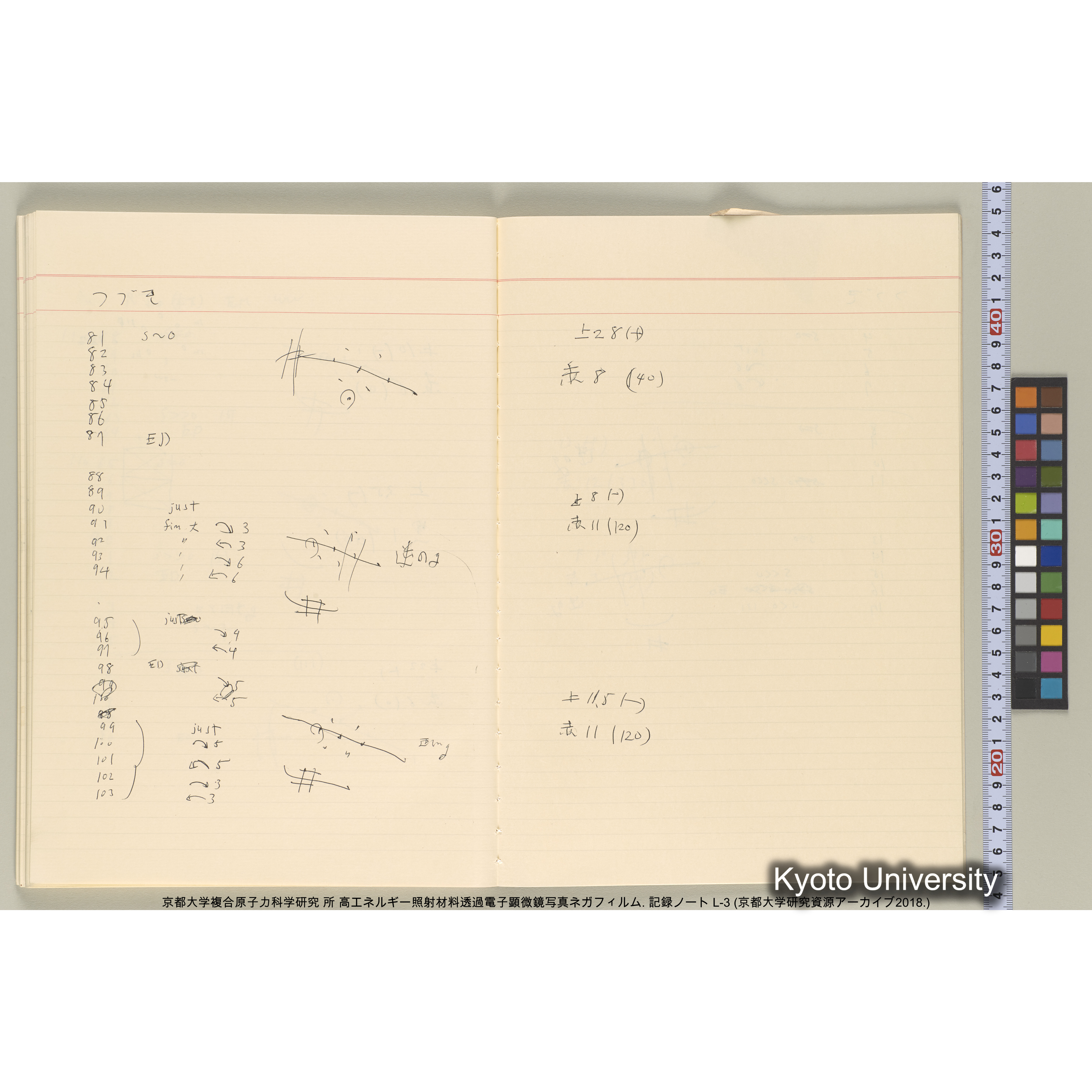 [記録ノート, Lシリーズ] 大洗200CX EMノート L-3 1987/7/26〜. 9633～11235. (53)